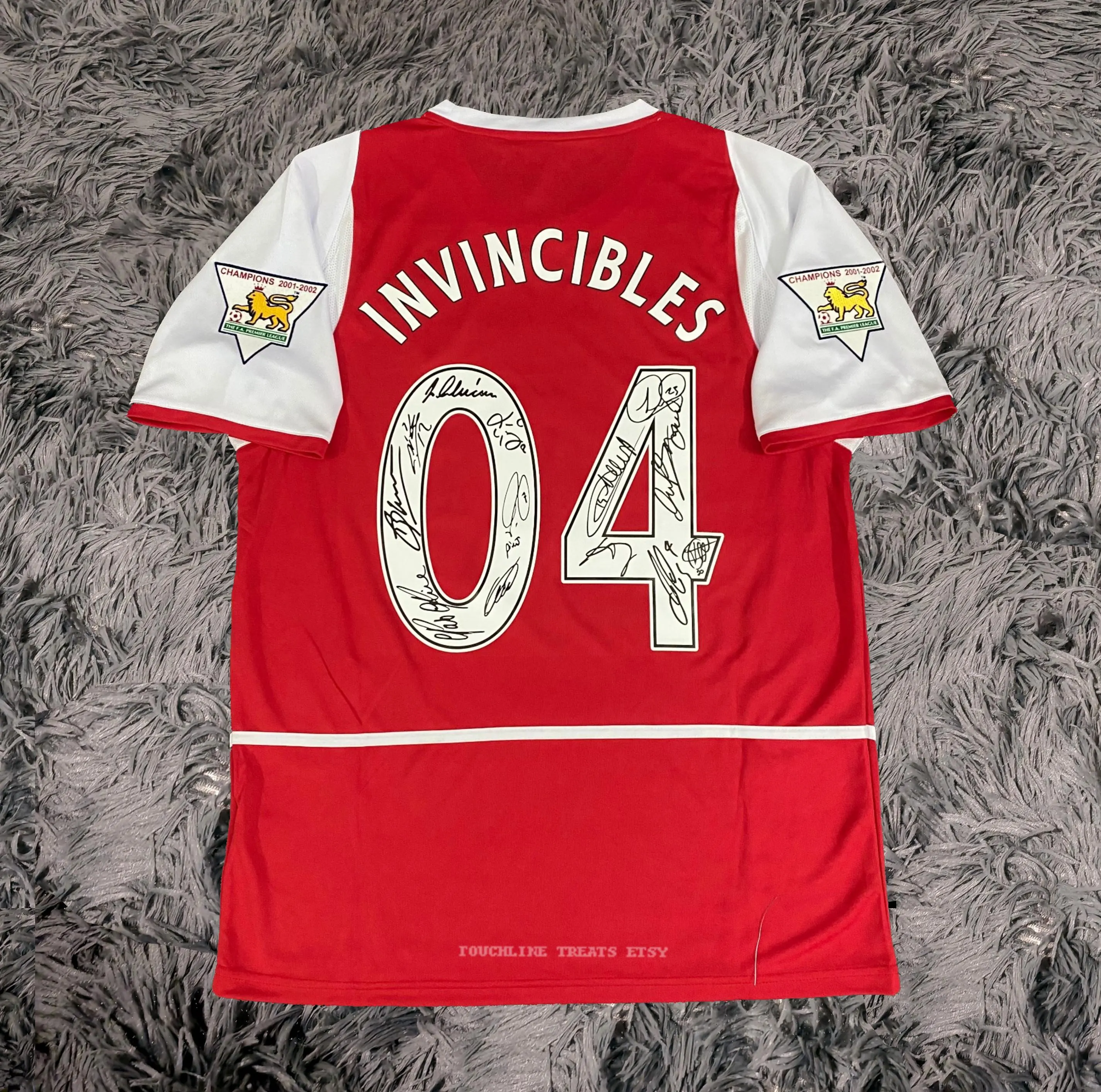 Arsenal FULL 2004 SIGNED Invincibles Team Squad Signature Jersey/Shirt + COA 03/04 Retro