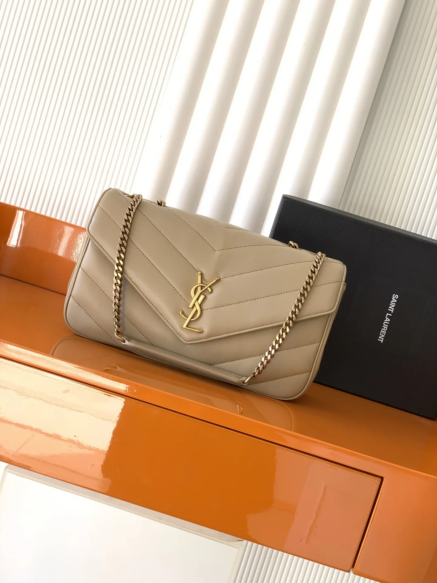Saint Laurent Loulou Beige Lambskin Shoulder Bag product photo from LabelPicks