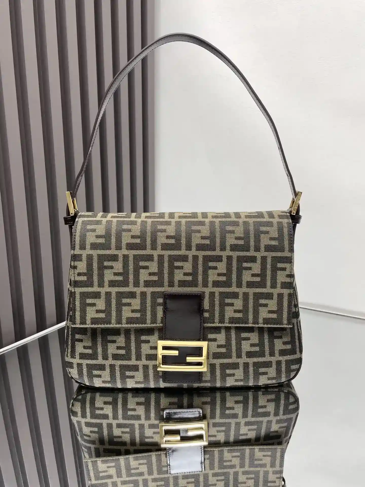 Fendi Baguette Brown Calfskin Shoulder Bag product photo from LabelPicks