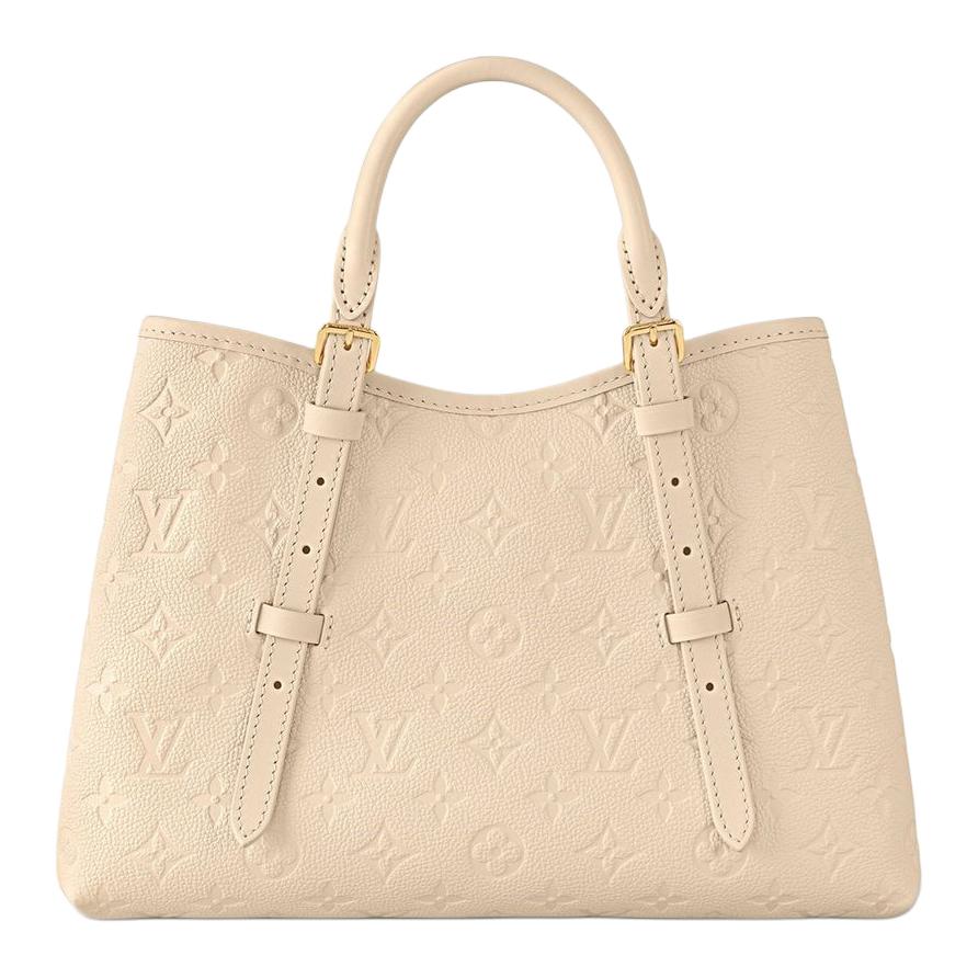 LOUIS VUITTON BABYLONE TOTE PM Women's Small Tote/Shopping/Handbag with Embossed Monogram and Adjustable Handles, Ivory White