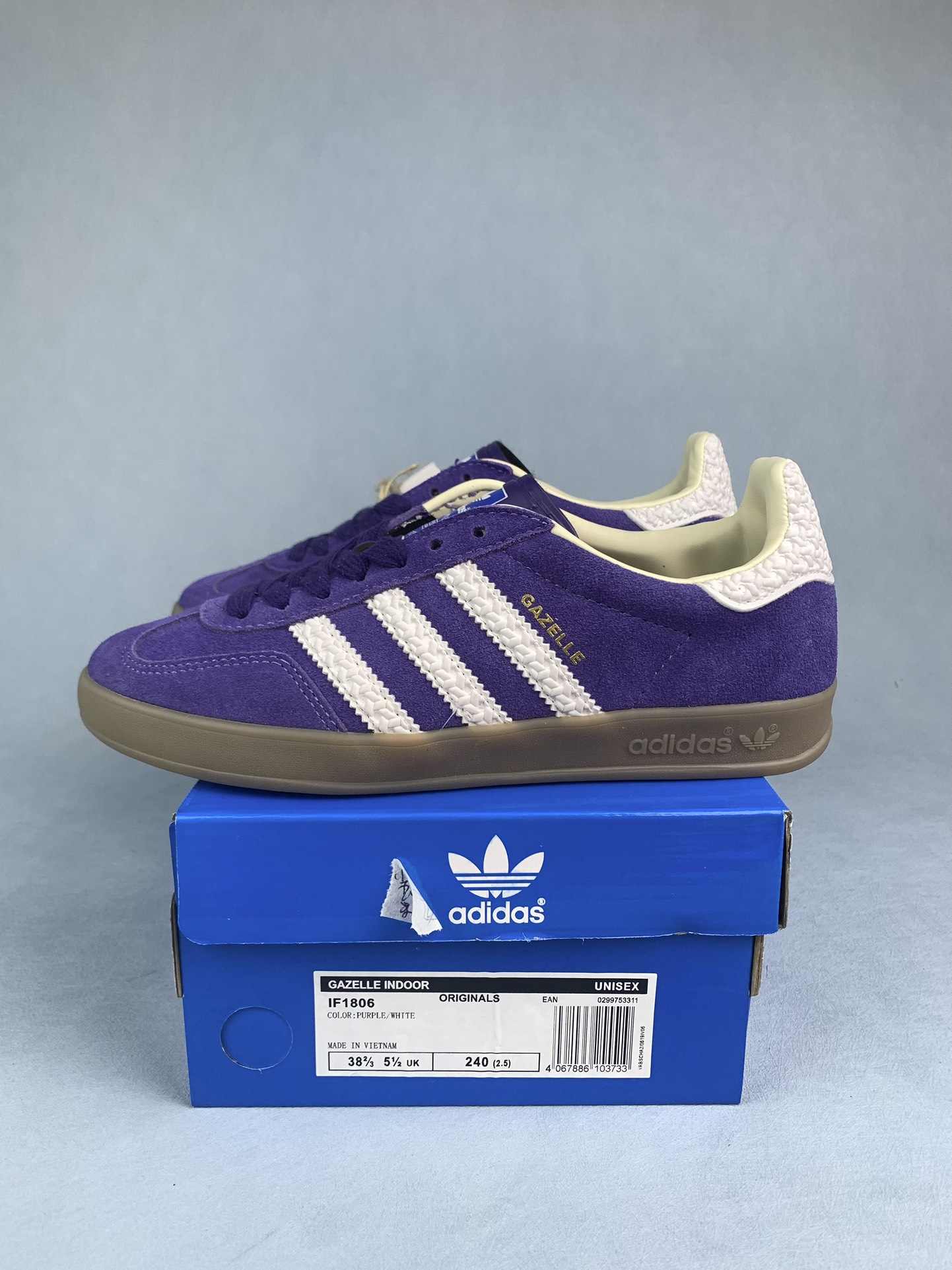 adidas Gazelle Indoor Purple Core White Shoes