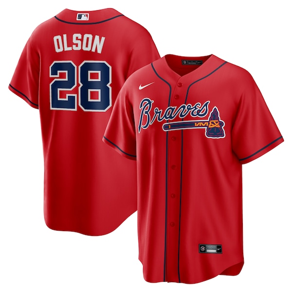 Matt Olson Atlanta Braves Nike Alternate Replica Player Jersey - Red/Navy/White