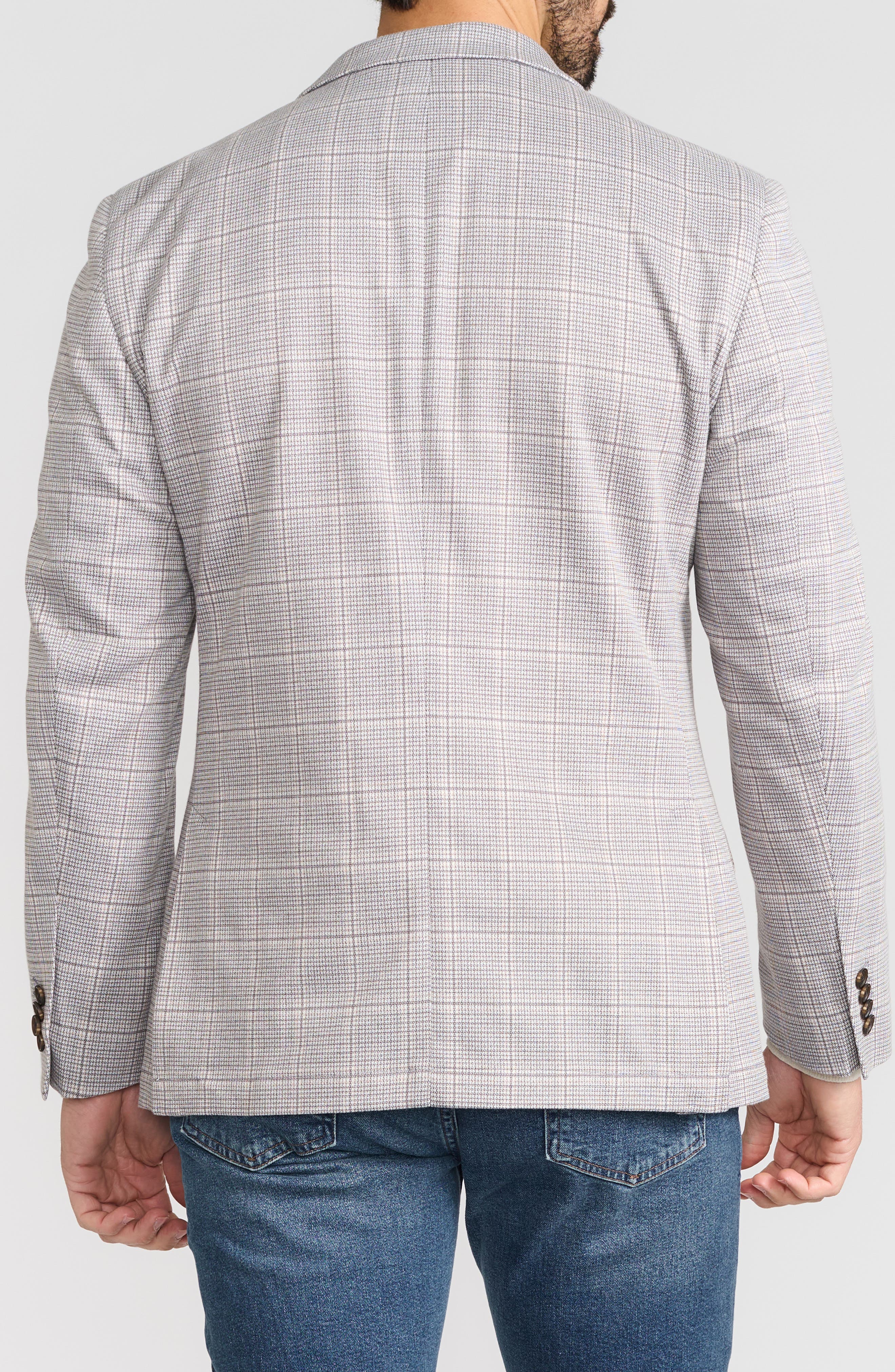 SAVILE ROW CO Windowpane Plaid Knit Sport Coat