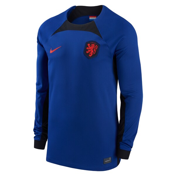 Netherlands National Team Nike 2022/23 Home Breathe Stadium Replica Blank Long Sleeve Jersey - Blue