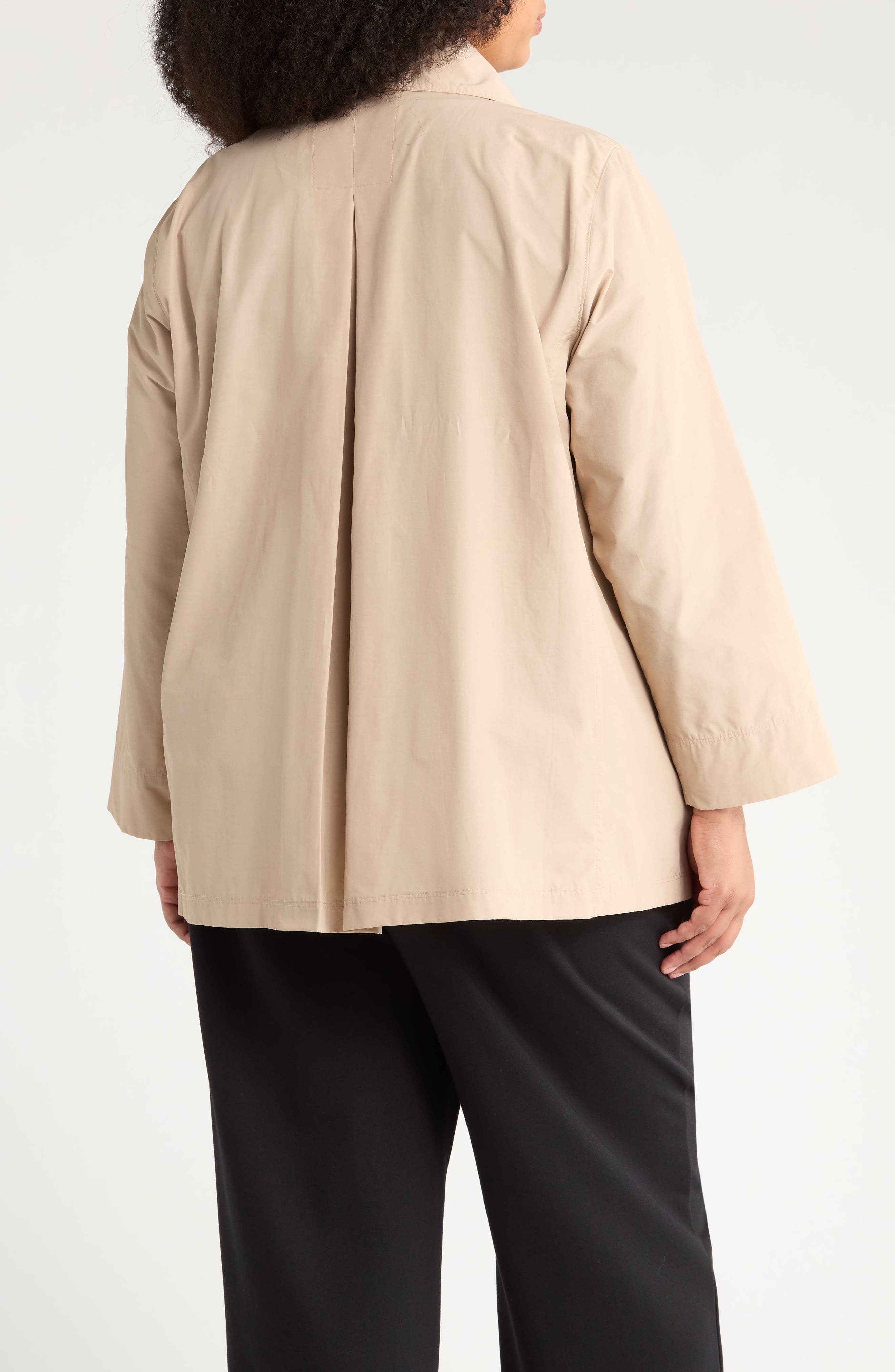 Eileen Fisher Organic Cotton Blend Crop Trench Coat