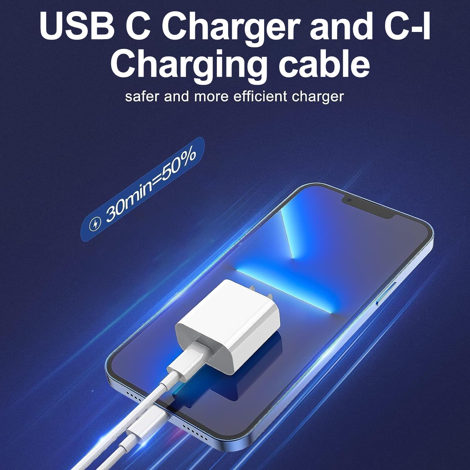 iPhone Charger Fast Charging, USB C Charger Block, 6FT/10FT Lightning Cable for iPhone