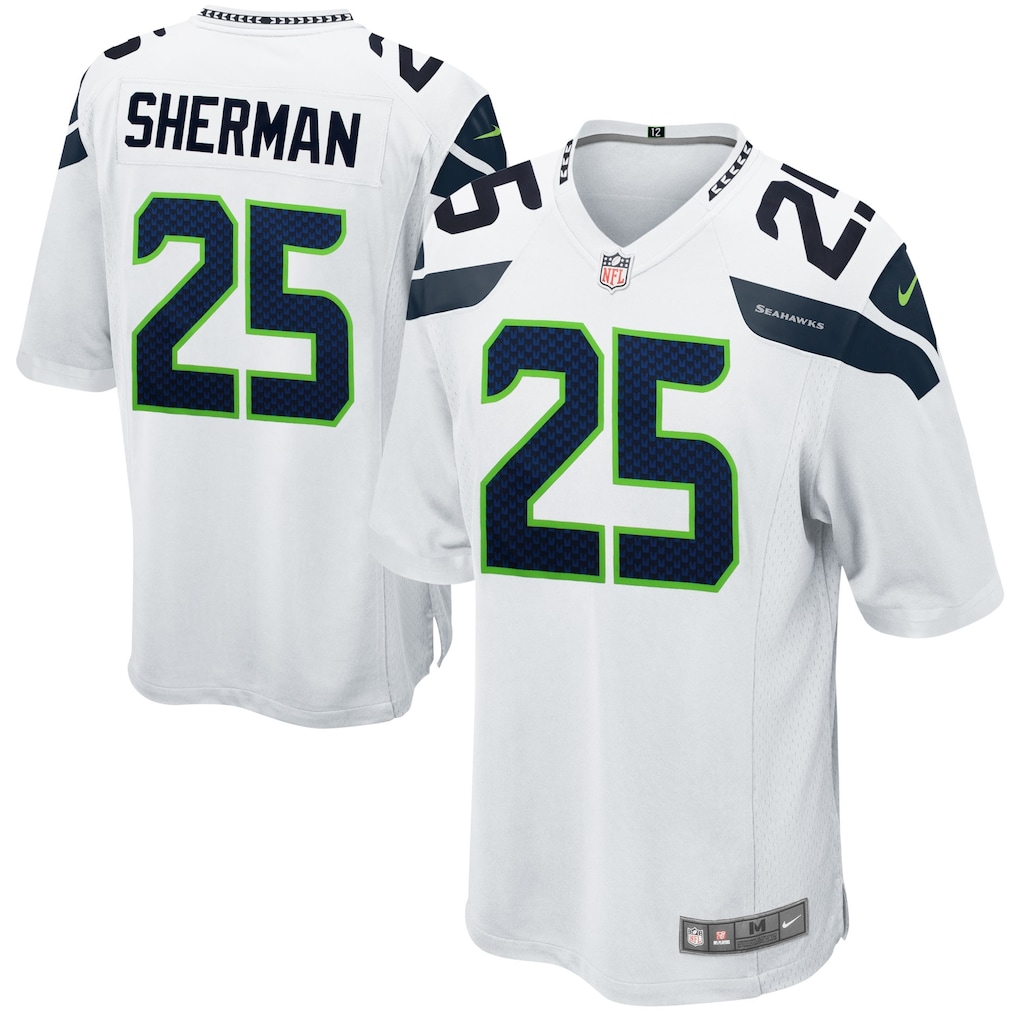 Men's Seattle Seahawks Richard Sherman Nike White Limited Jersey