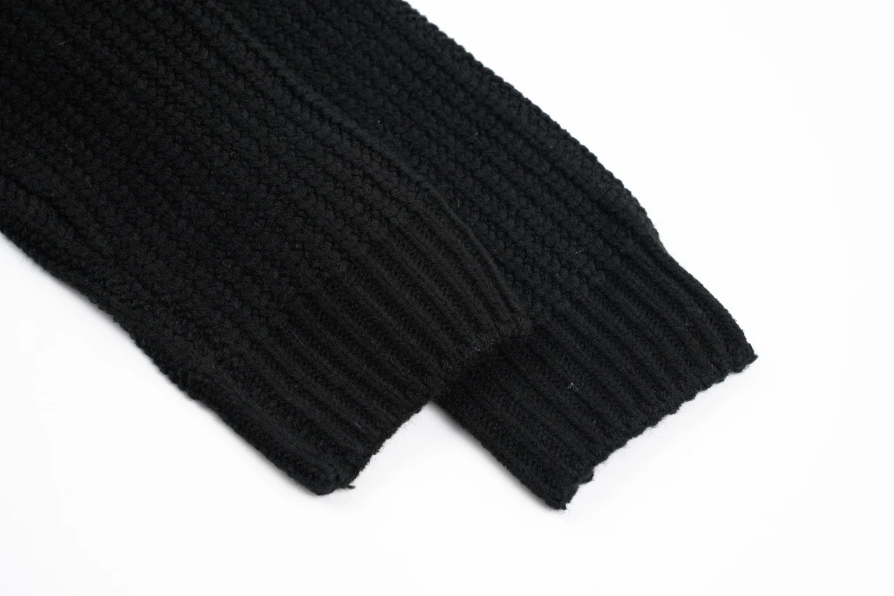 Chrome Hearts Black Cross Leather Patch Wool Zip Cardigan product photo from LabelPicks