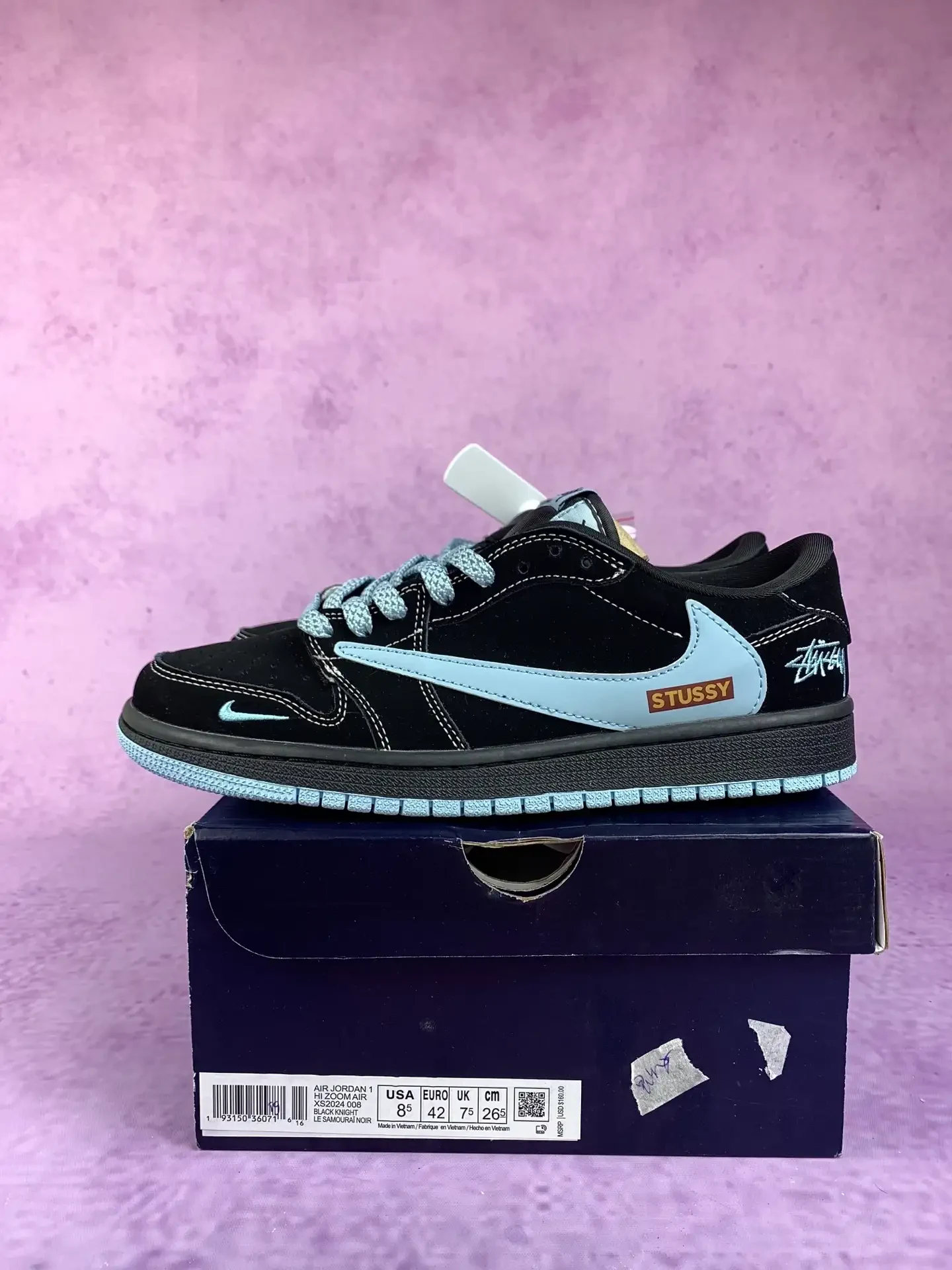 Travis Scott x Stussy x Air Jordan 1 Low Custom Shoes product photo from LabelPicks