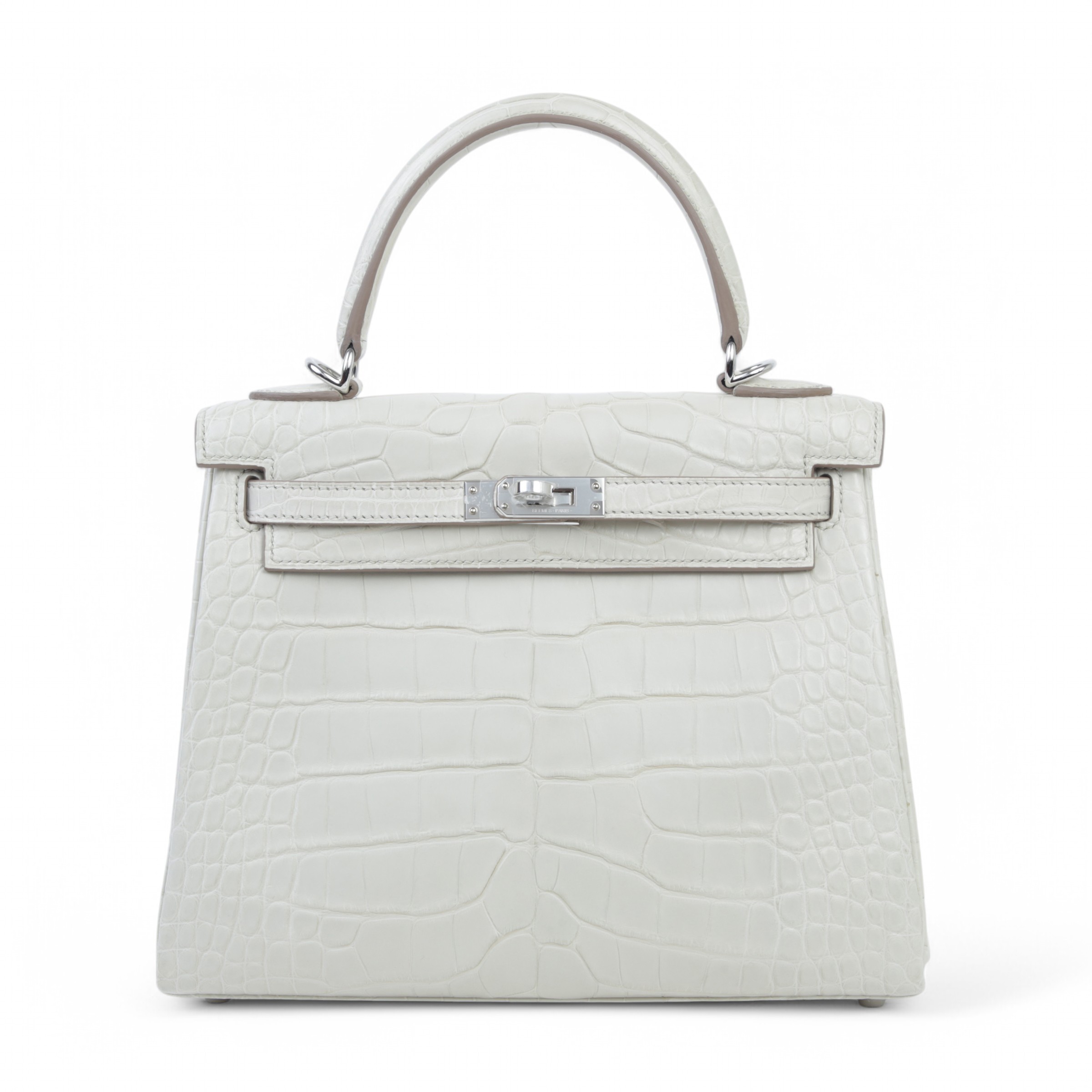 HERMÈS short-nosed crocodile Kelly 25 handbag