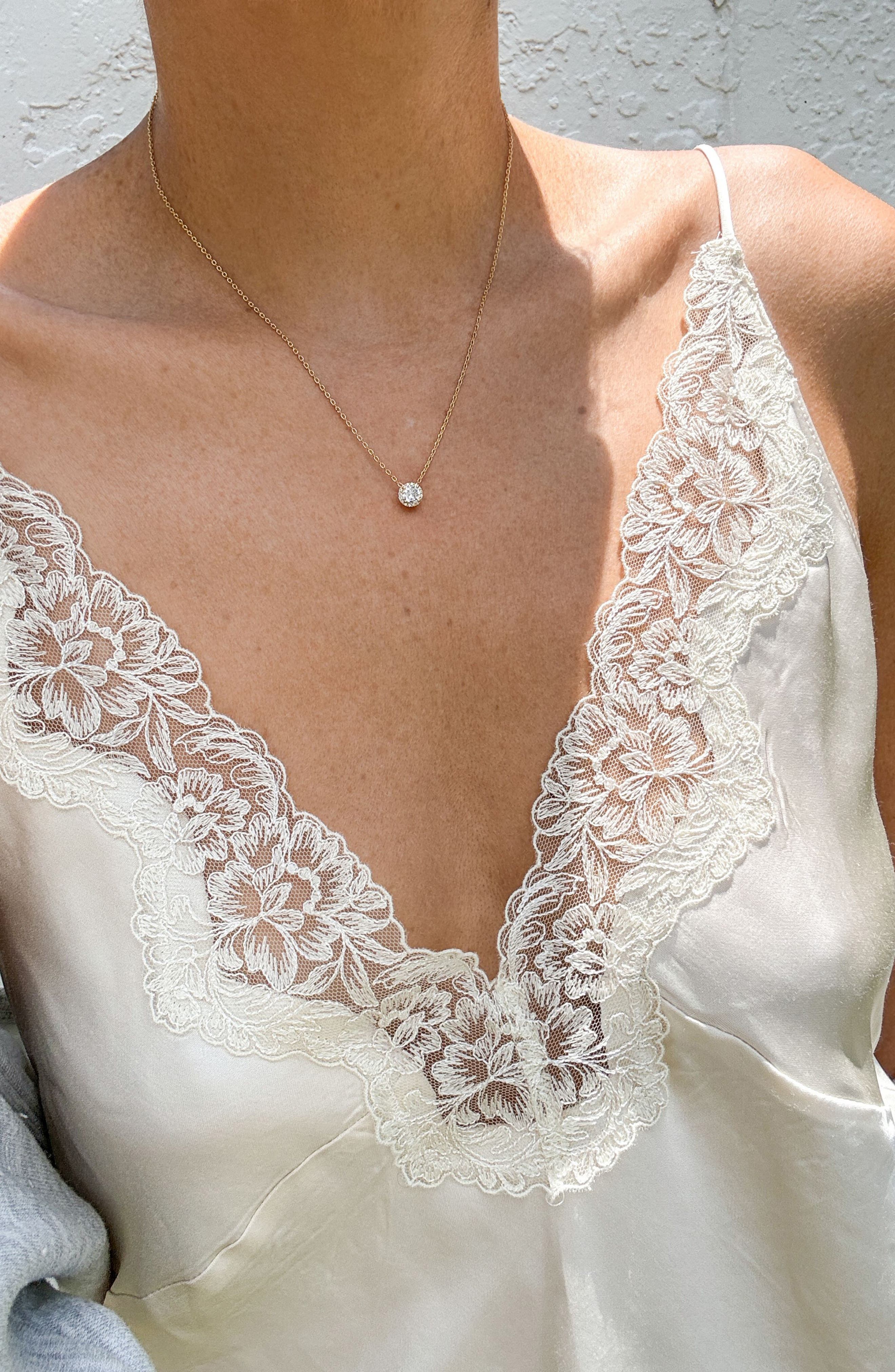 Adornia Swarovski Crystal Halo Necklace
