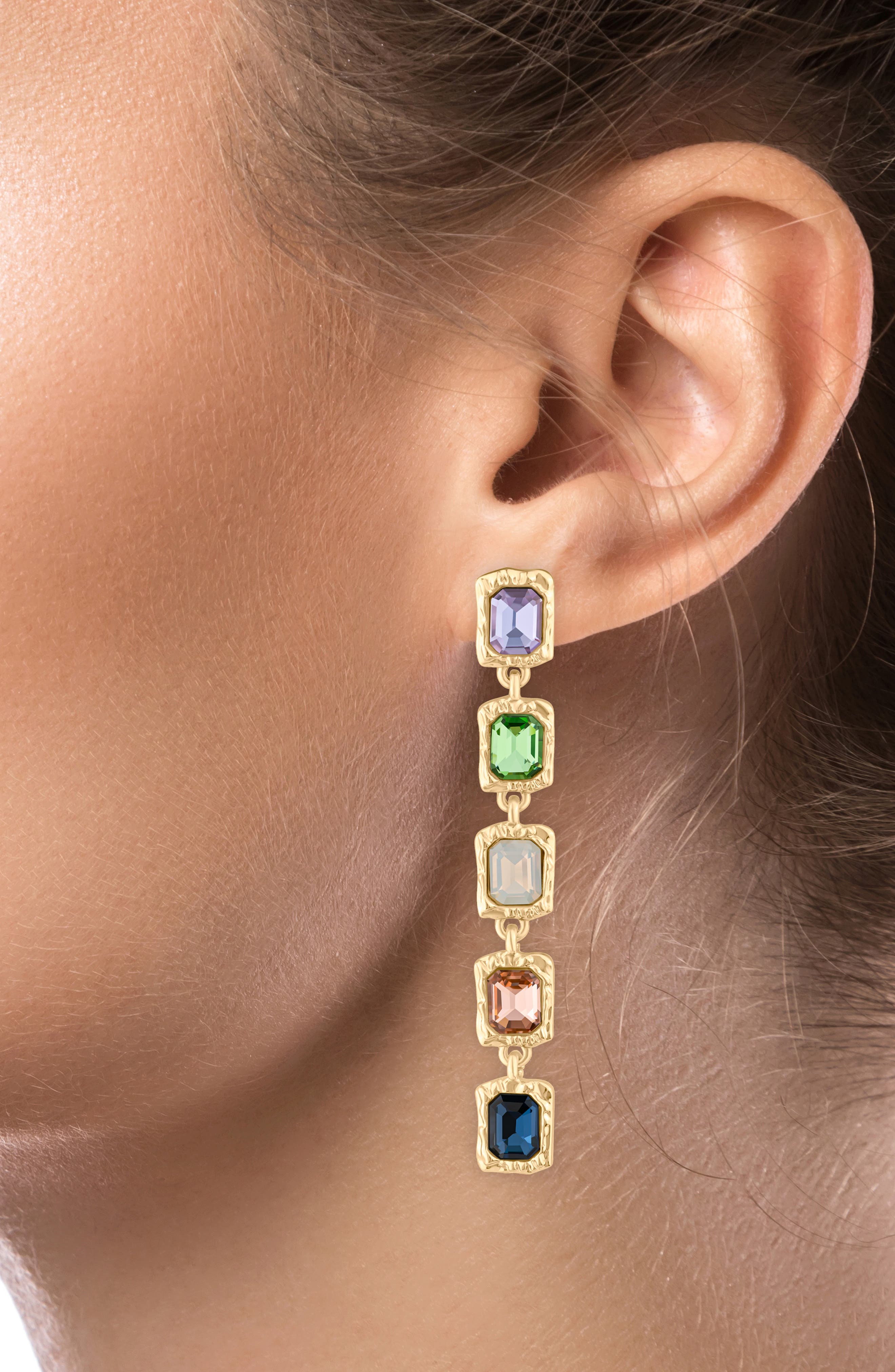 JARDIN Multicolor Crystal Linear Drop Earrings (Nordstrom Exclusive)