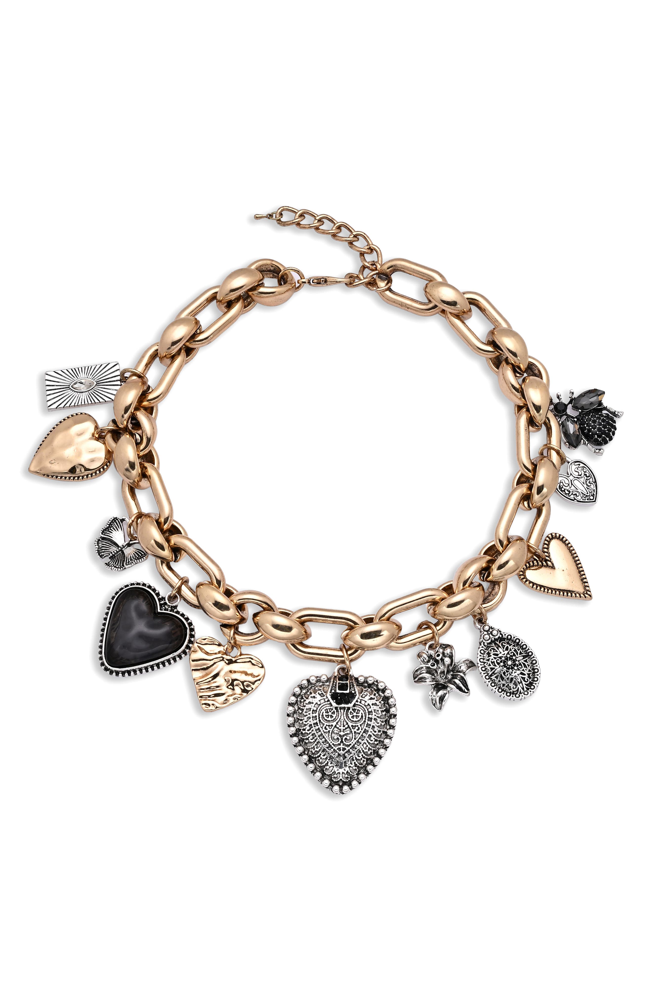 EYE CANDY LOS ANGELES Hearts Charm Necklace