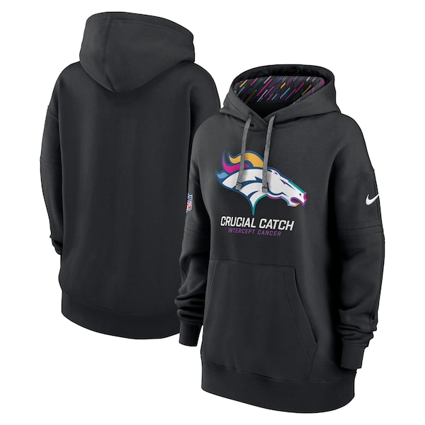 Denver Broncos Nike Women's 2024 NFL Crucial Catch Club Pullover Hoodie - Black