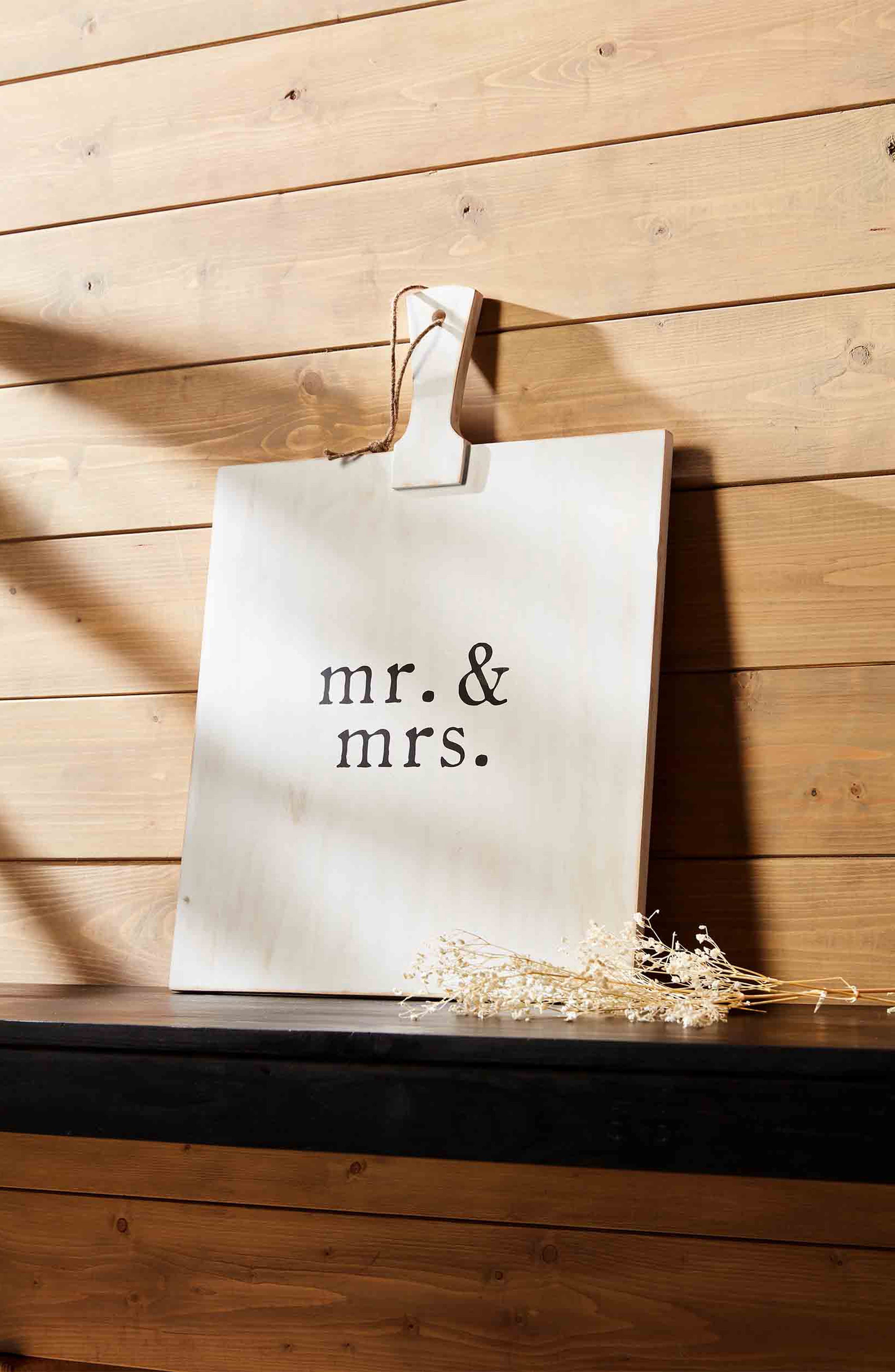 Mud Pie Mr. & Mrs. Square Serving Board
