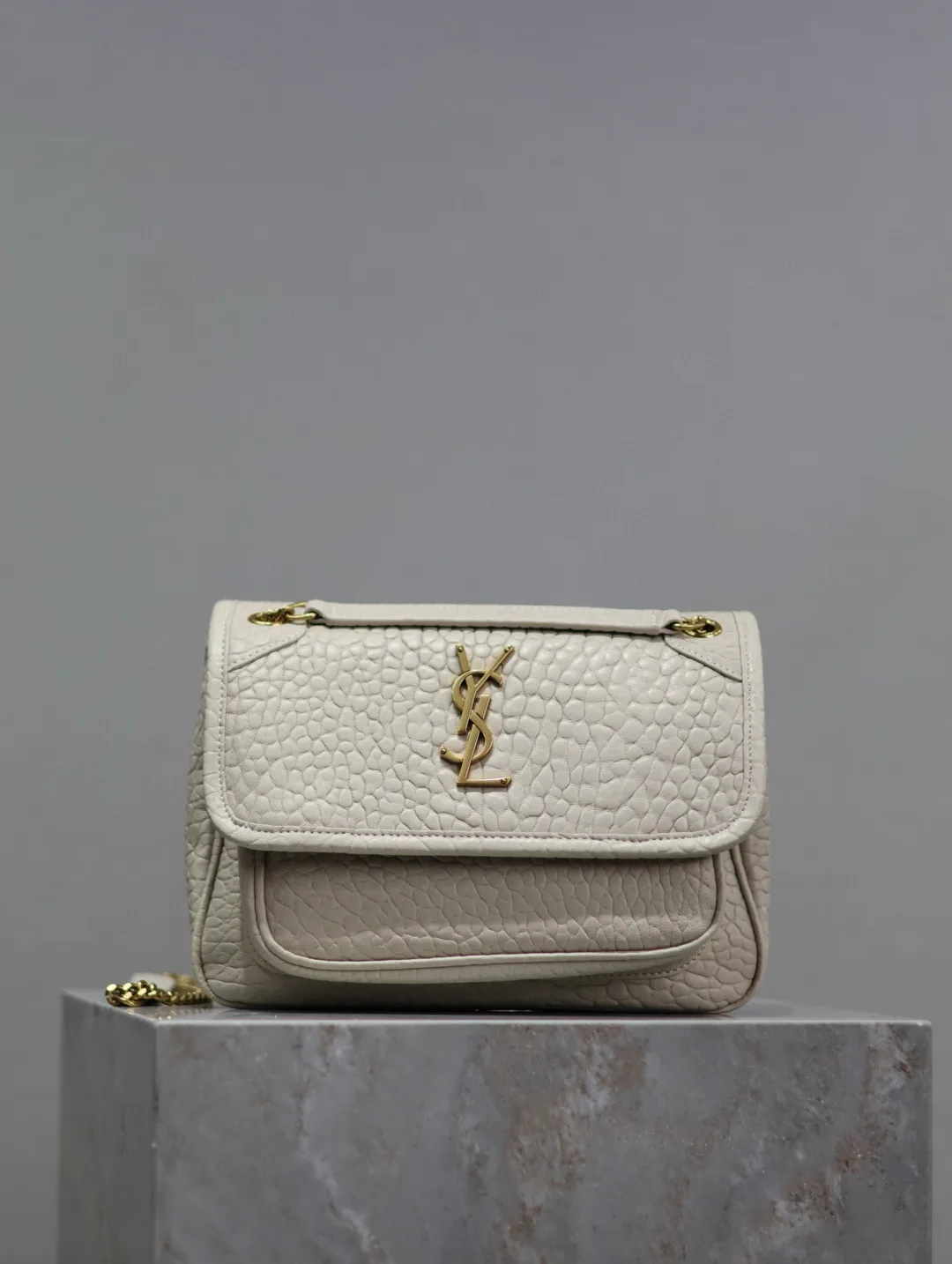 Saint Laurent Niki White Lambskin Shoulder Bag product photo from LabelPicks