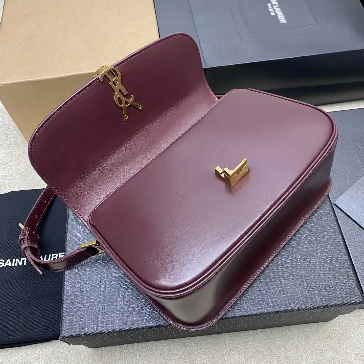 Saint Laurent Burgundy Lambskin Shoulder Bag product photo from LabelPicks
