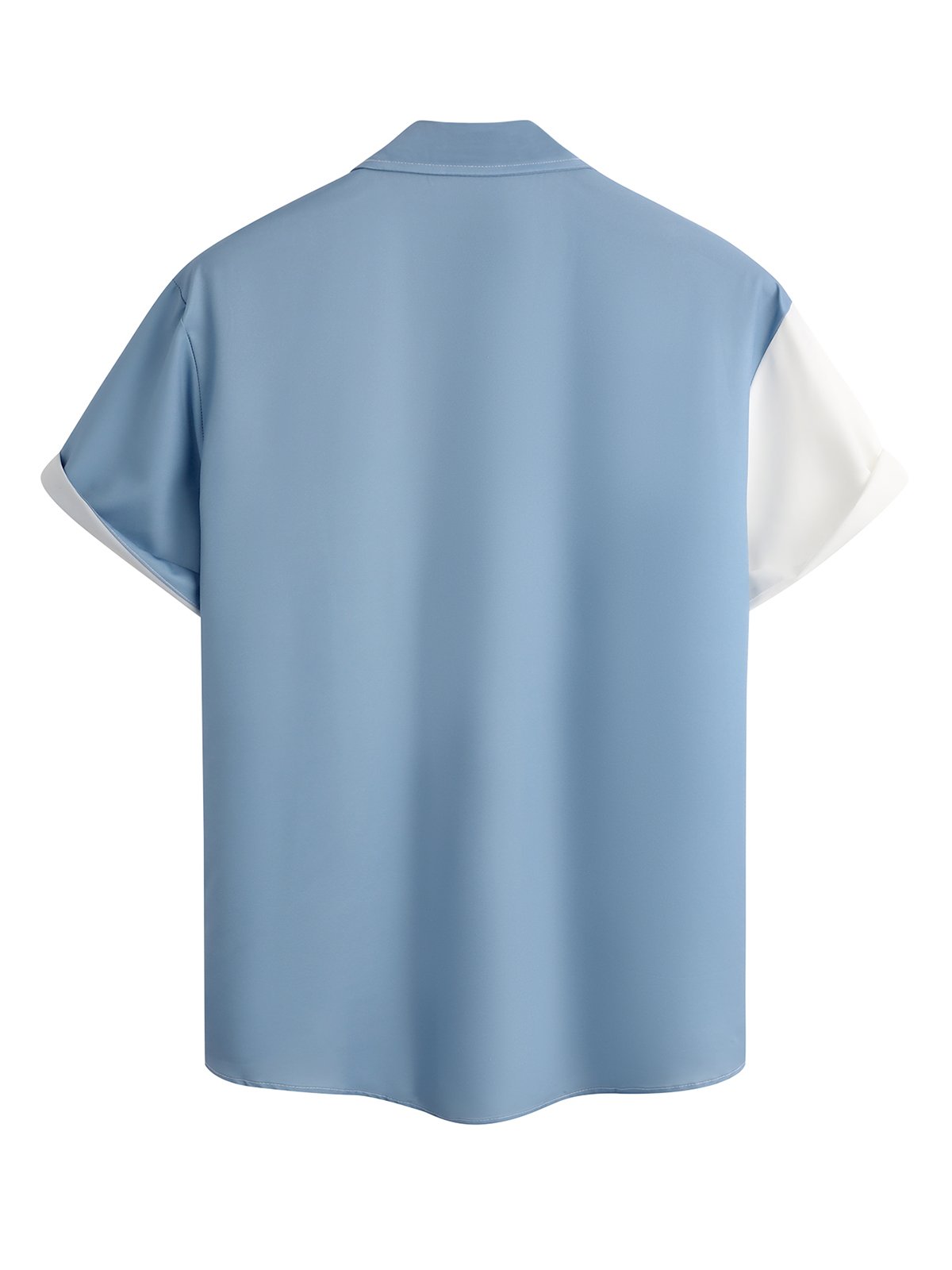 Men's Coconut Tree Color Block Print Casual Breathable Hawaiian Short Sleeve Shirt with Pockets