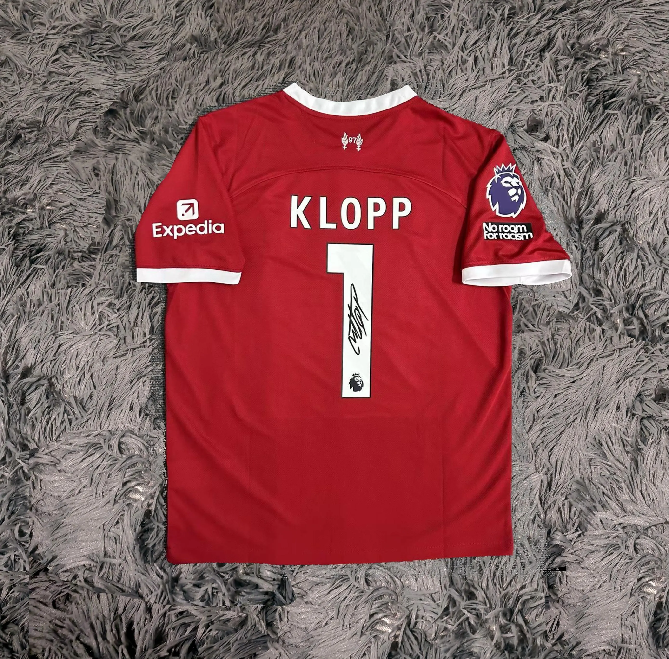 Jurgen Klopp SIGNED Liverpool 23/24 FINAL Home Jersey/Shirt - COA - 2024