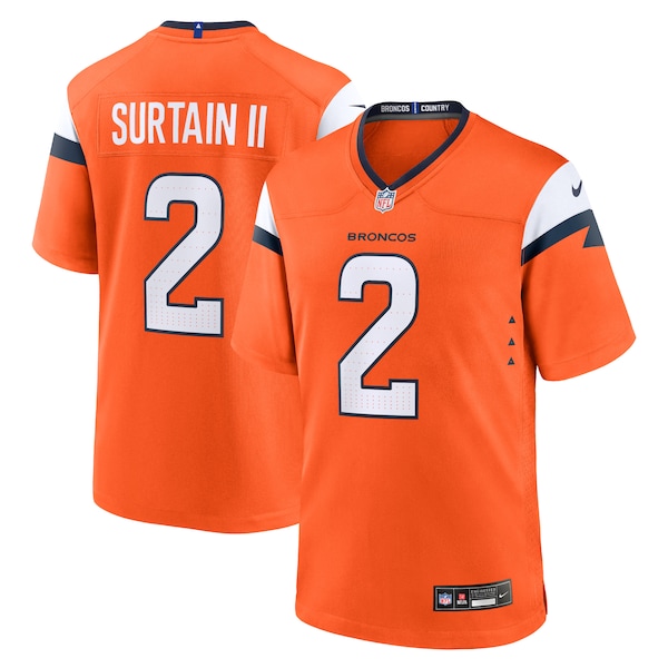 Patrick Surtain II Denver Broncos Nike Game Jersey - Orange/Navy/White
