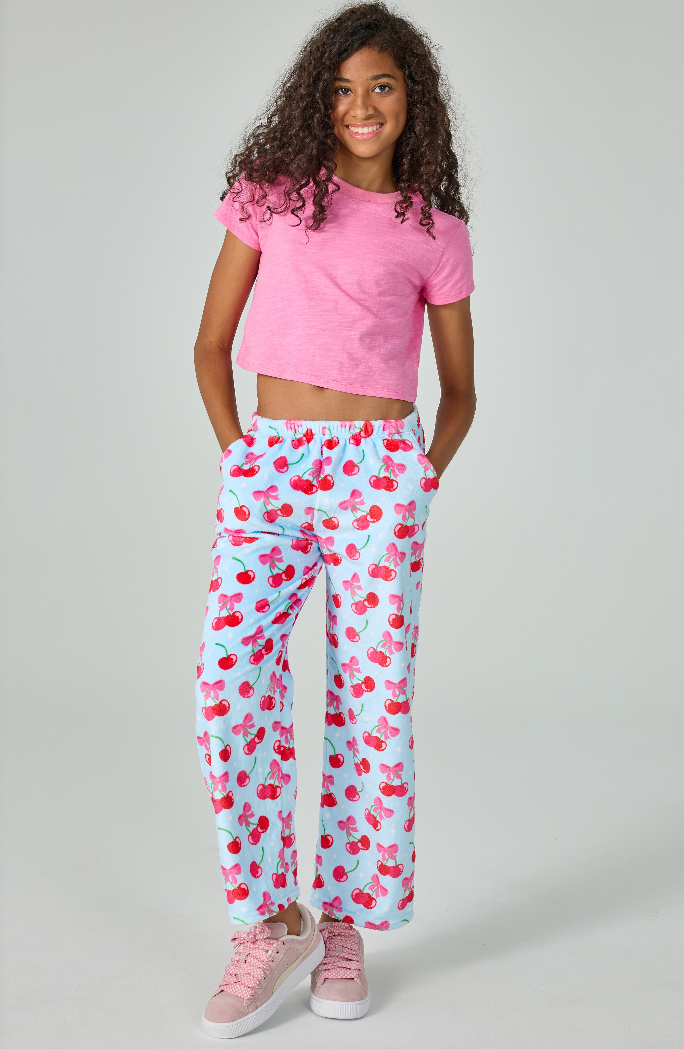 Iscream Kids' Cheerful Cherries Plush Pants
