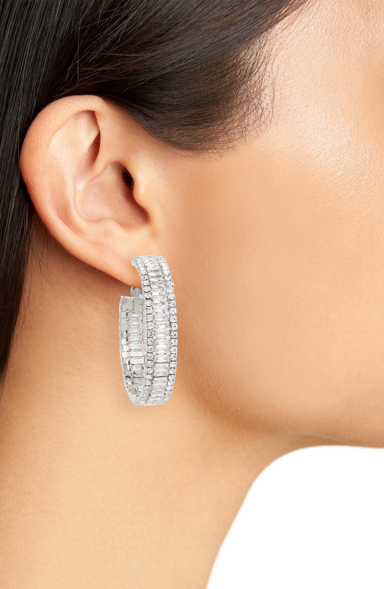 Tasha Crystal Hoop Earrings
