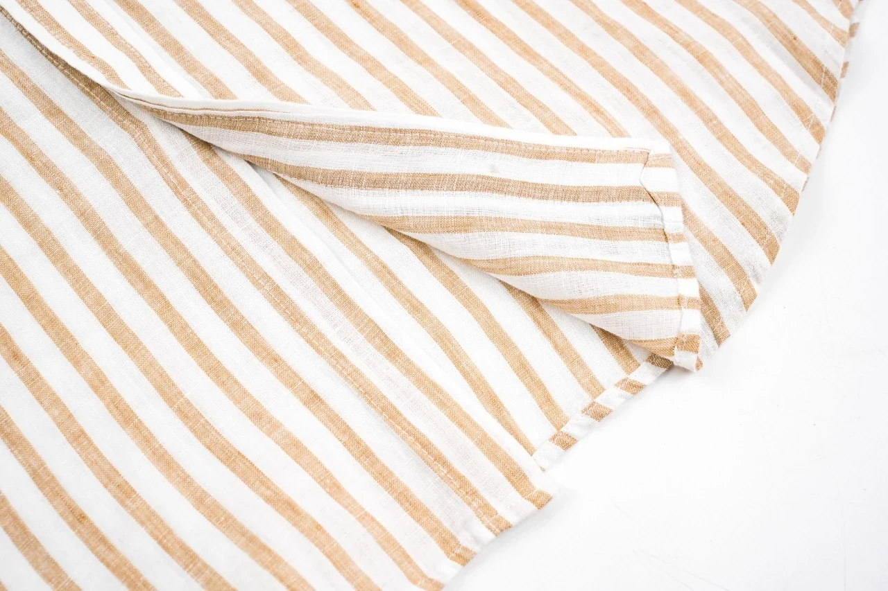 Ralph Lauren Off White Stripe Pony Embroidered Linen Long Sleeve Shirt product photo from LabelPicks