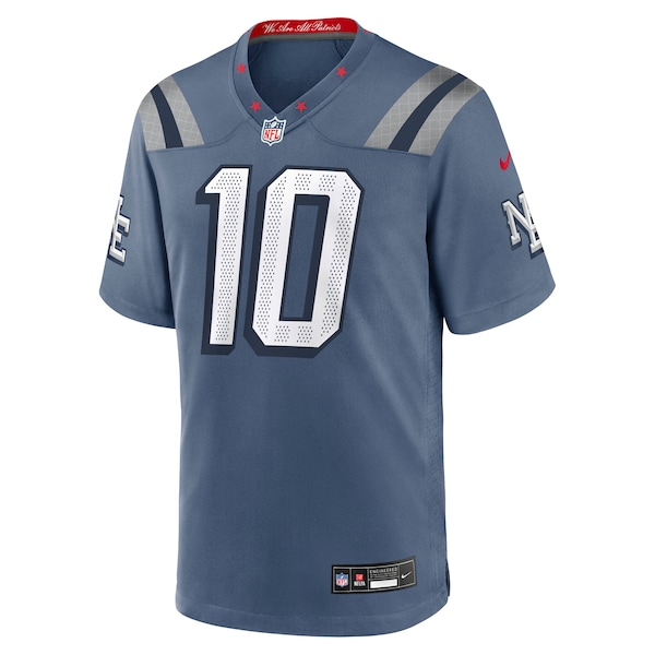Drake Maye New England Patriots Nike 2025 Rivalries Collection Game Jersey - Storm Blue