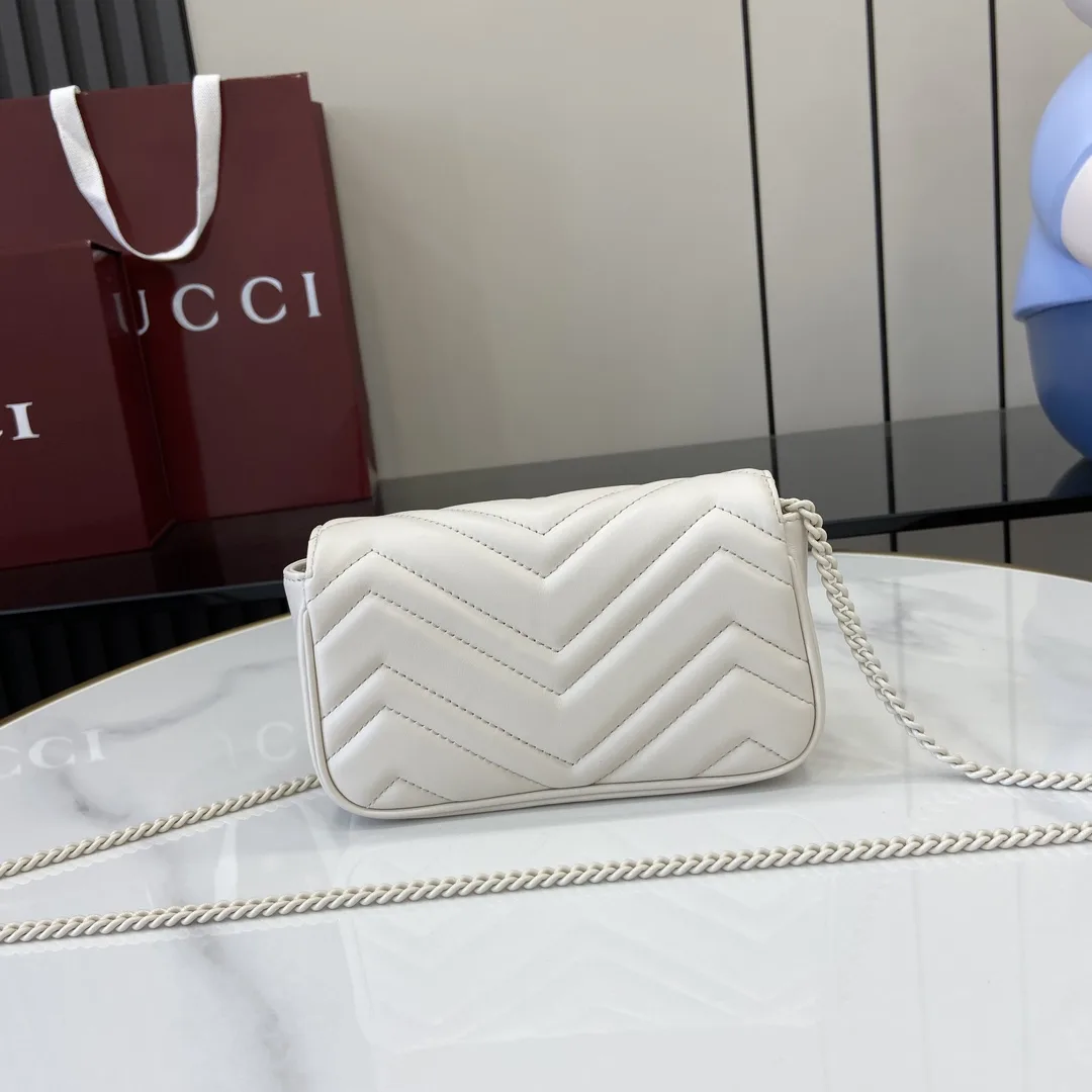 Gucci White Marmont GG Supreme Canvas Shoulder Bag product photo from LabelPicks