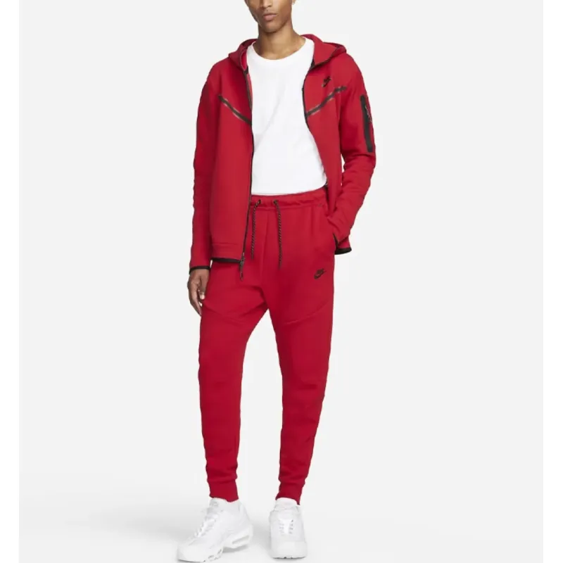 Nike Sportswear Tech Fleece Full-Zip Hoodie & Joggers Set Red