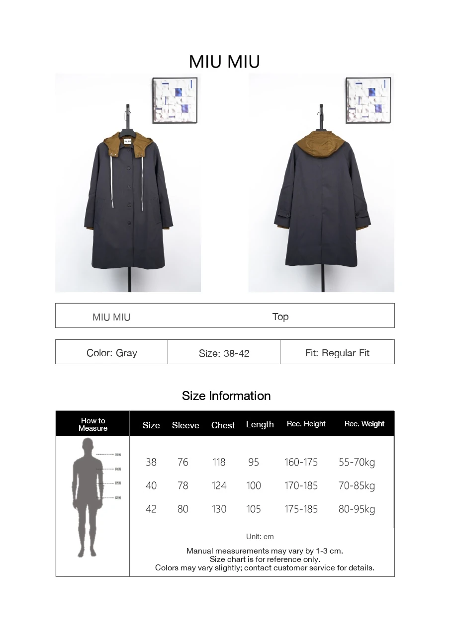 Miu Miu Navy Contrast Hooded Coat product photo from LabelPicks