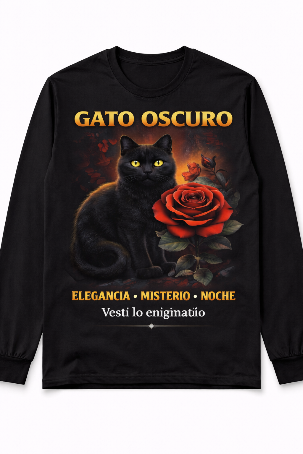 Remera Gato Oscuro – Rosa & Misterio