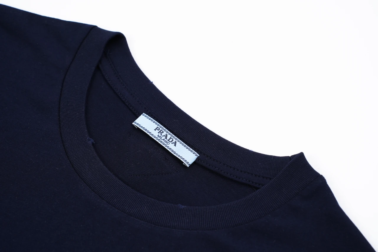 Prada Navy Distressed Small Logo Pocket T-Shirt product photo from LabelPicks