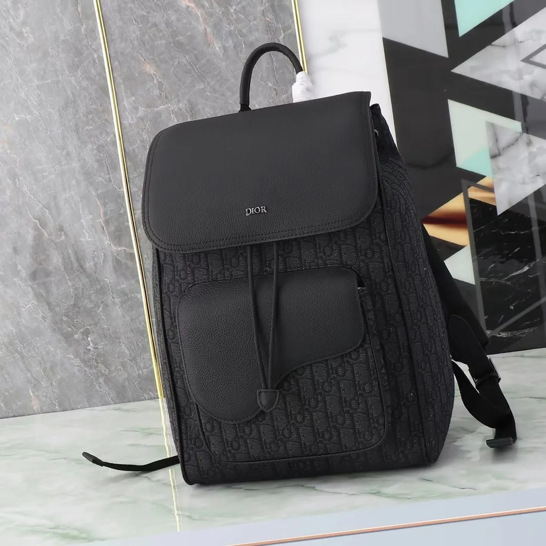 Dior Black Saddle Oblique Canvas Backpack product photo from LabelPicks