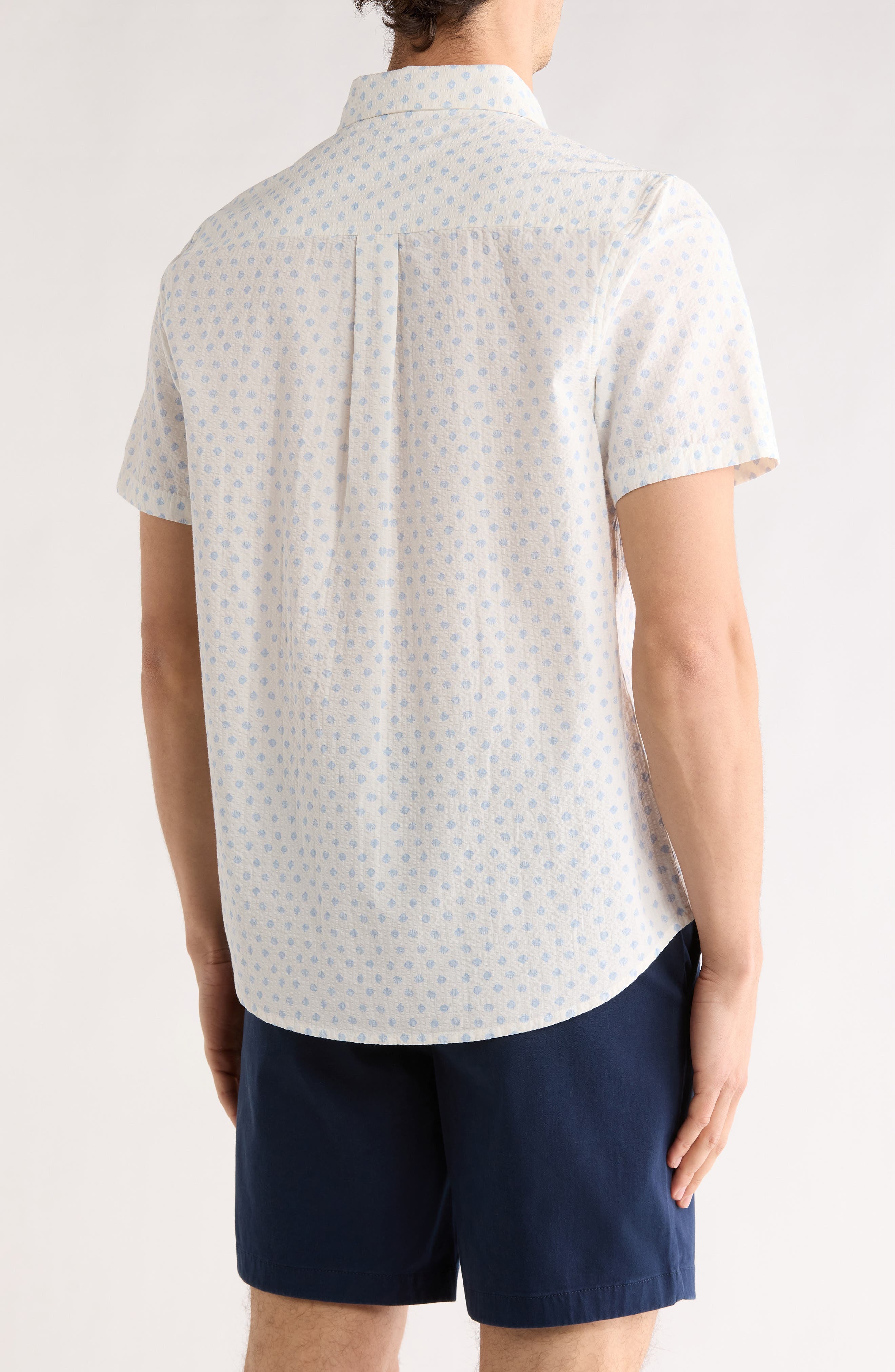 14th & Union Shell Cotton Seersucker Short Sleeve Shirt