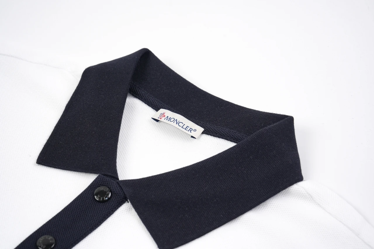 Moncler White Contrast-Collar Snap Polo Shirt product photo from LabelPicks
