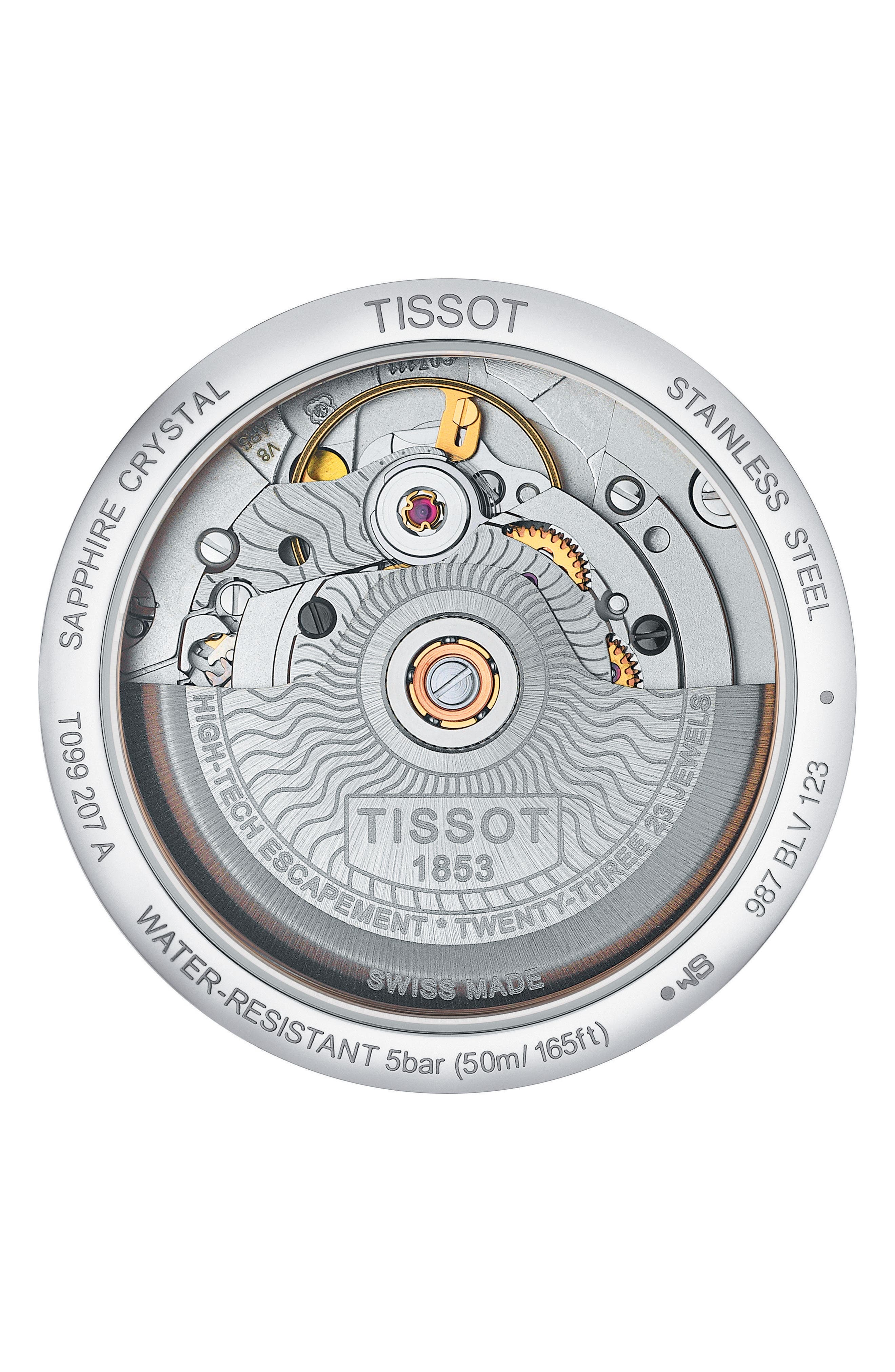 Tissot Chemin Des Tourelles Diamond Leather Strap Watch, 32mm