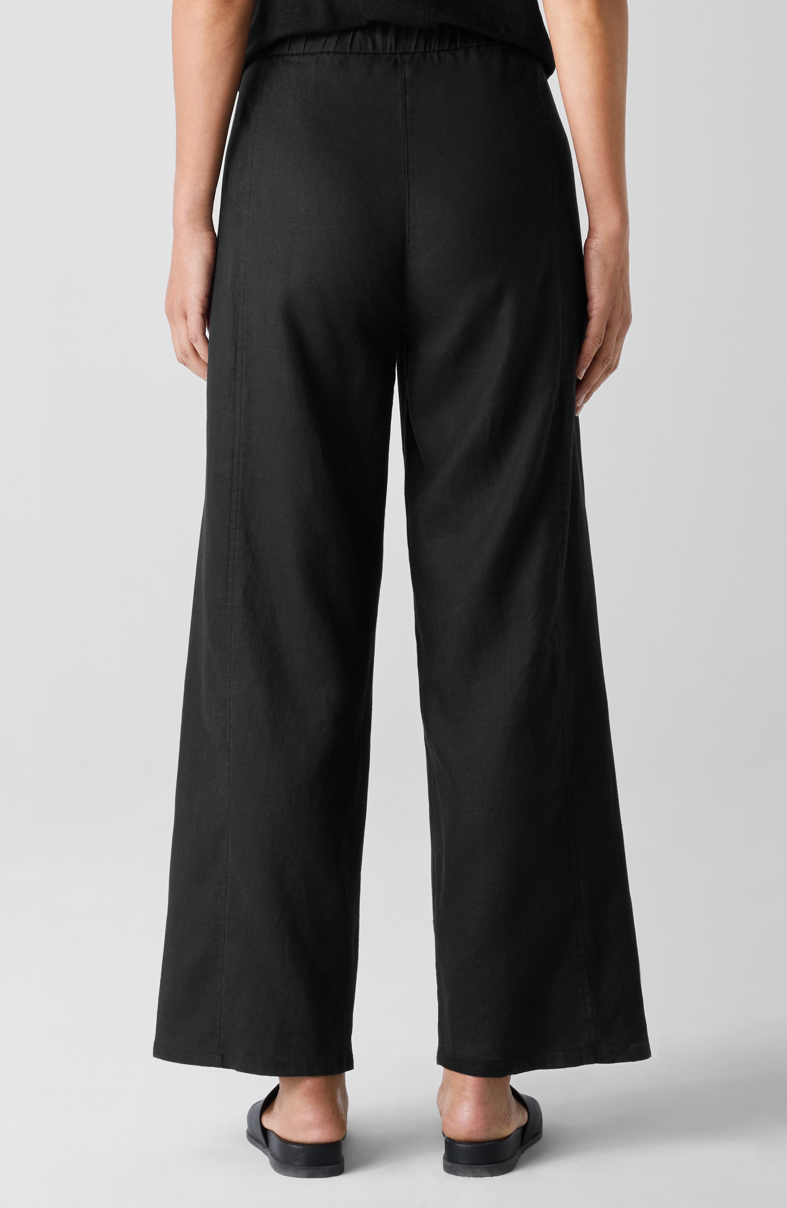 Eileen Fisher Wide Leg Organic Linen Ankle Pants
