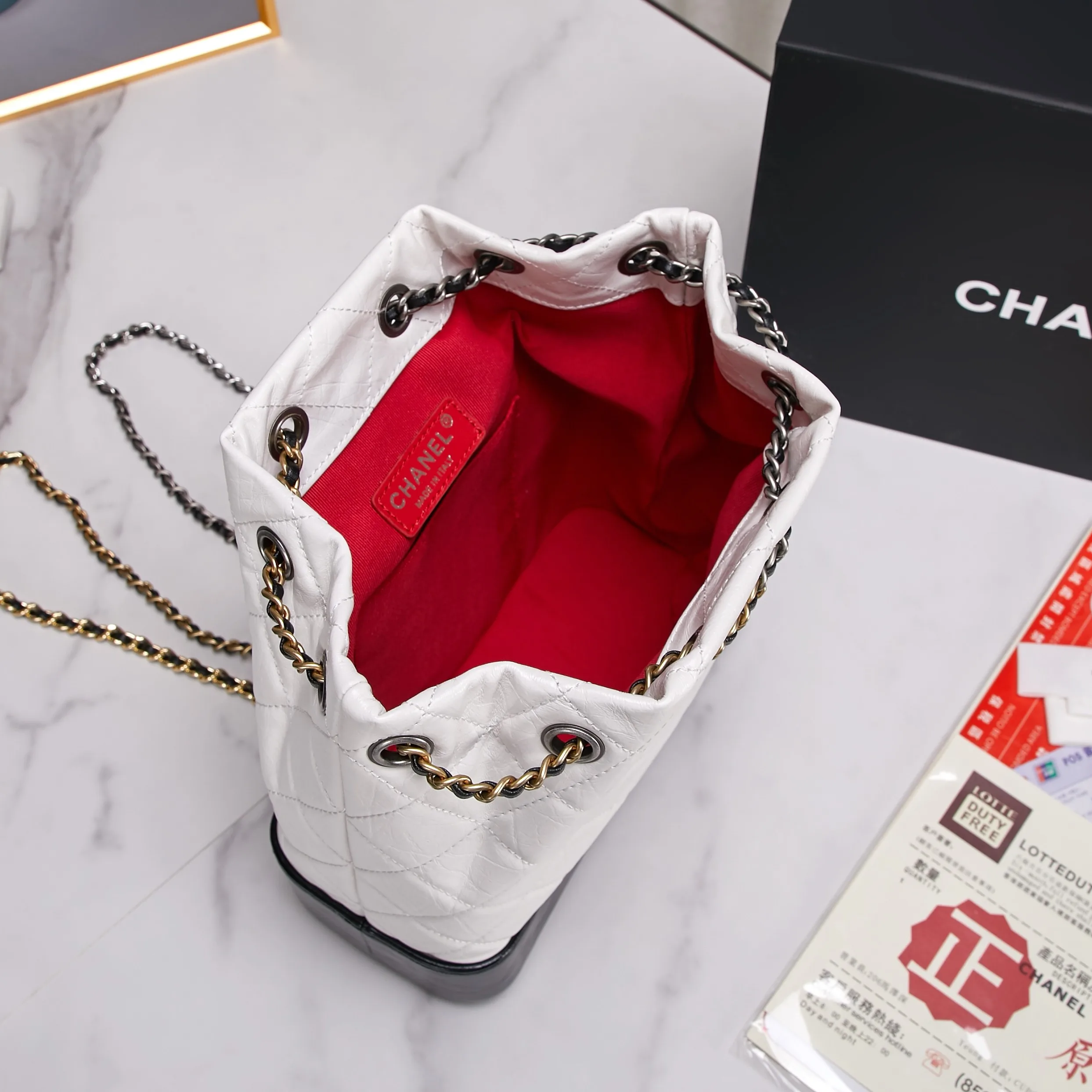 Chanel Gabrielle White Calfskin Backpack product photo from LabelPicks