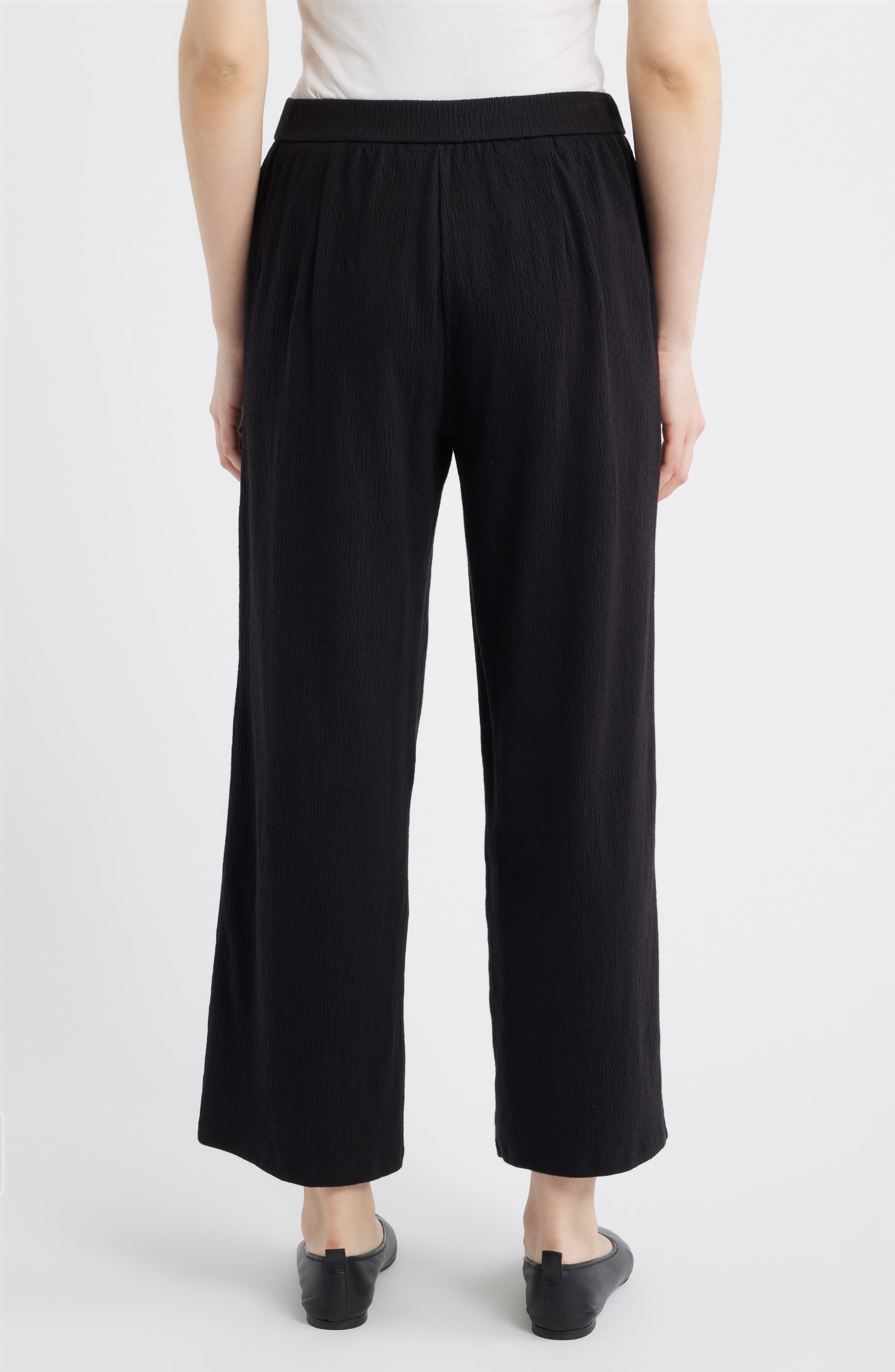 Eileen Fisher Jersey Ankle Wide Leg Pants