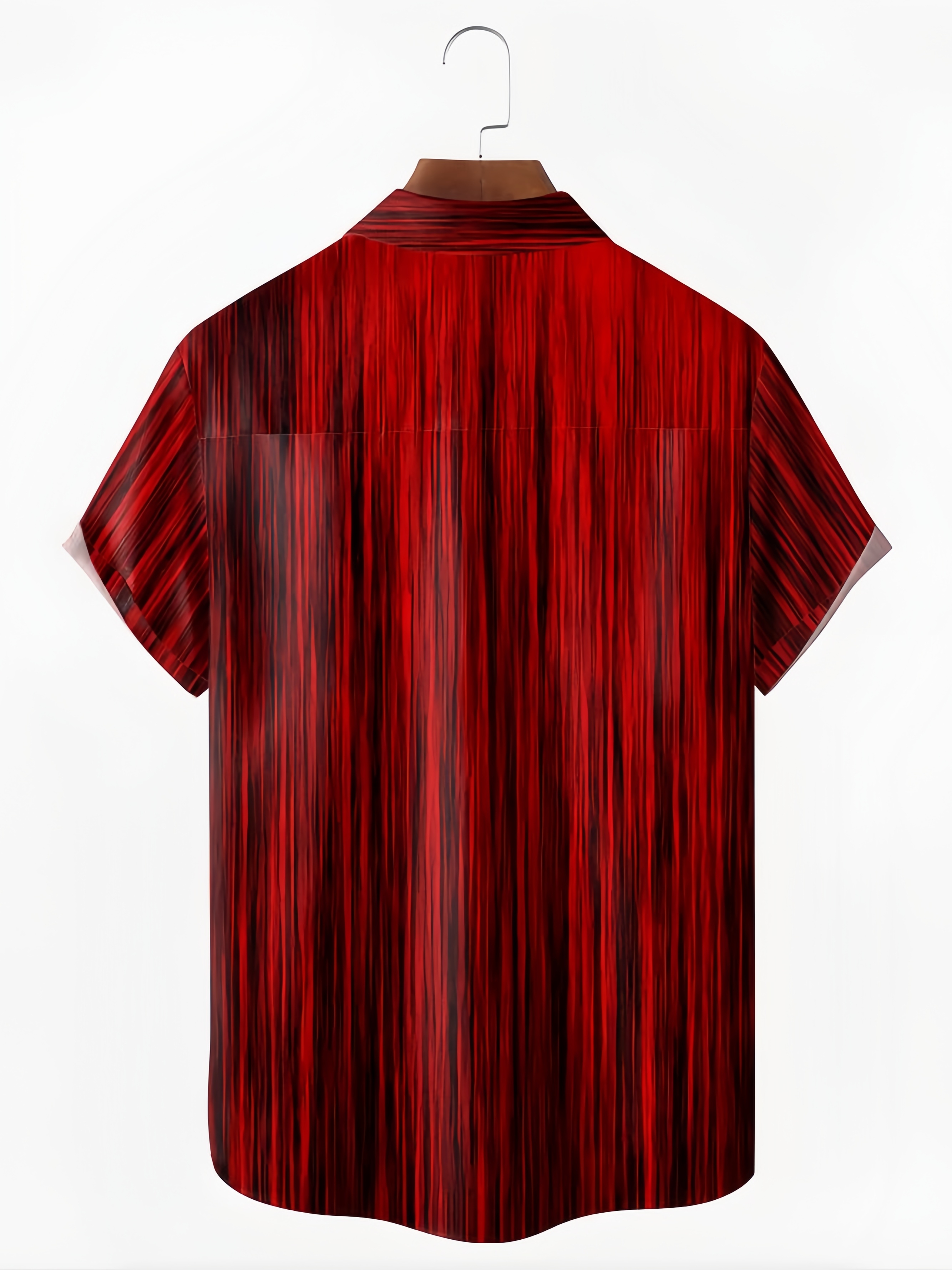 Geometric Stripe Chest Pocket Short Sleeve Casual Shirt