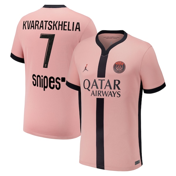 Khvicha Kvaratskhelia Paris Saint-Germain Nike Youth 2024/25 Third Replica Player Jersey - Pink