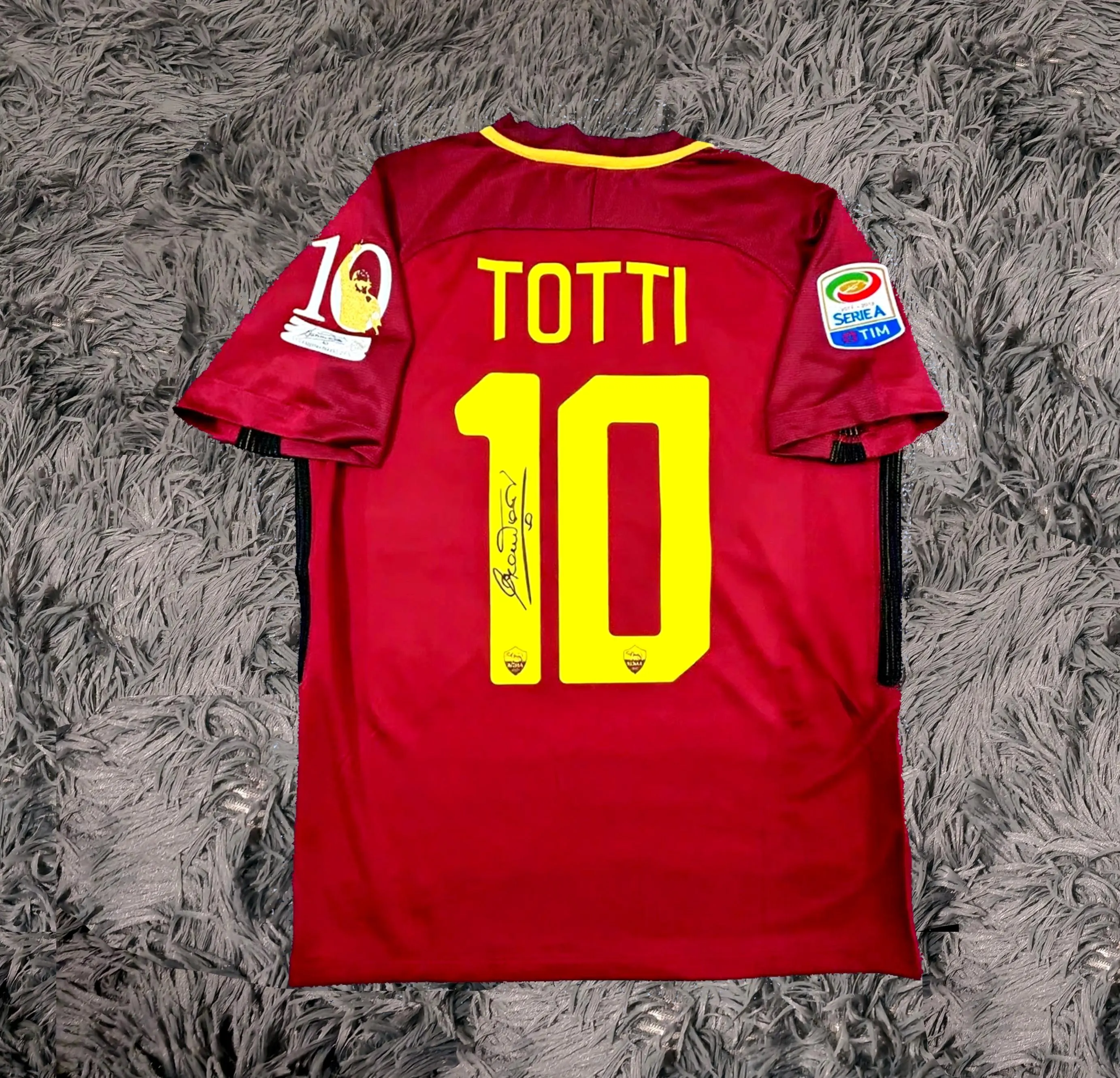 Francesco Totti SIGNED Roma Final Jersey/Shirt - COA - 2017 Retro