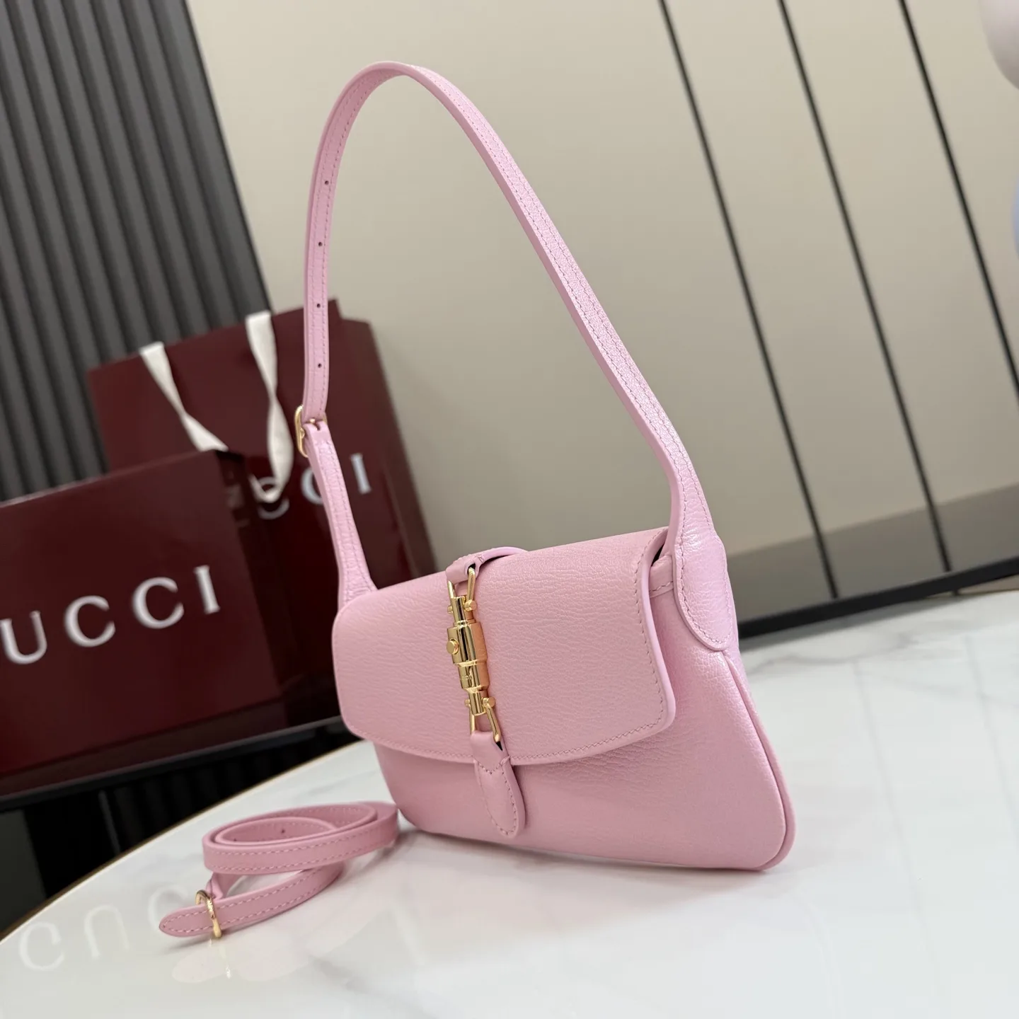 Gucci Jackie Pink Quilted Leather Shoulder Bag product photo from LabelPicks