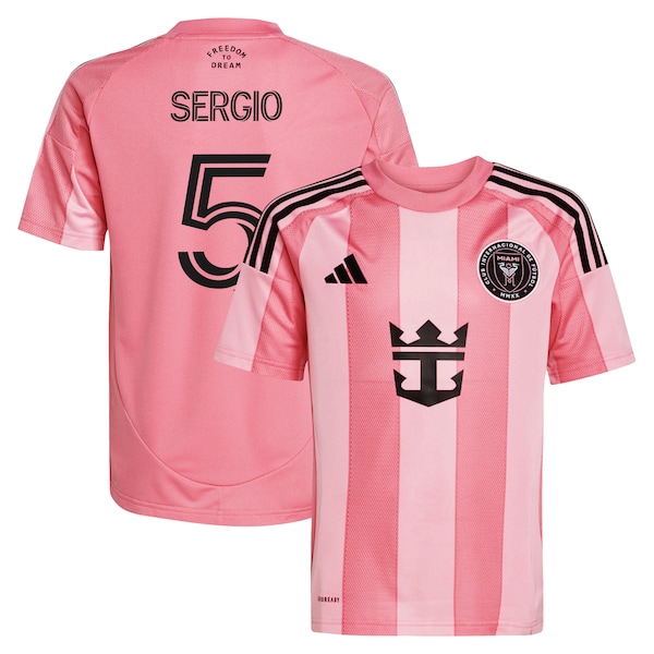 Sergio Busquets Inter Miami CF adidas Youth 2025 Euforia Replica Player Jersey - Light Pink