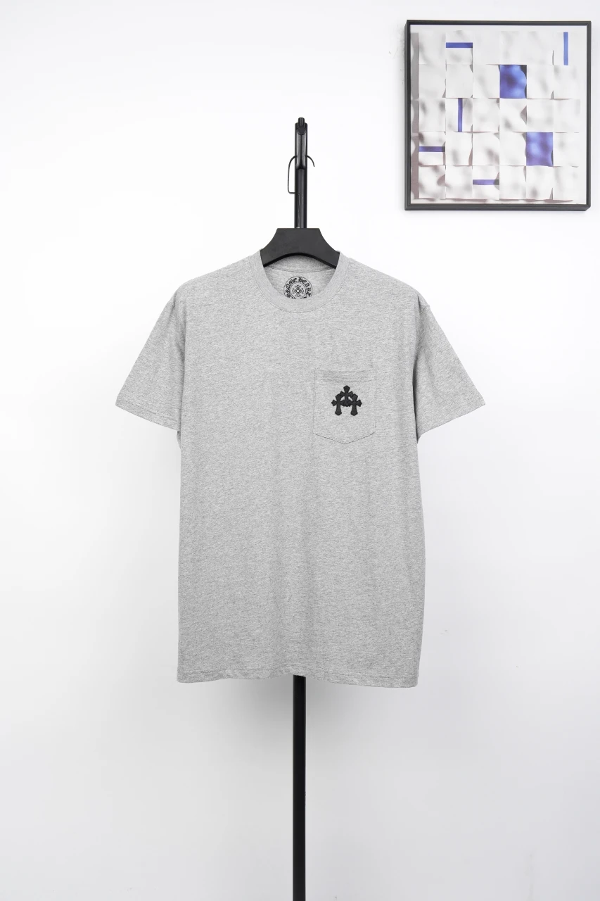Chrome Hearts Grey Pocket Cross Leather Label T-Shirt product photo from LabelPicks