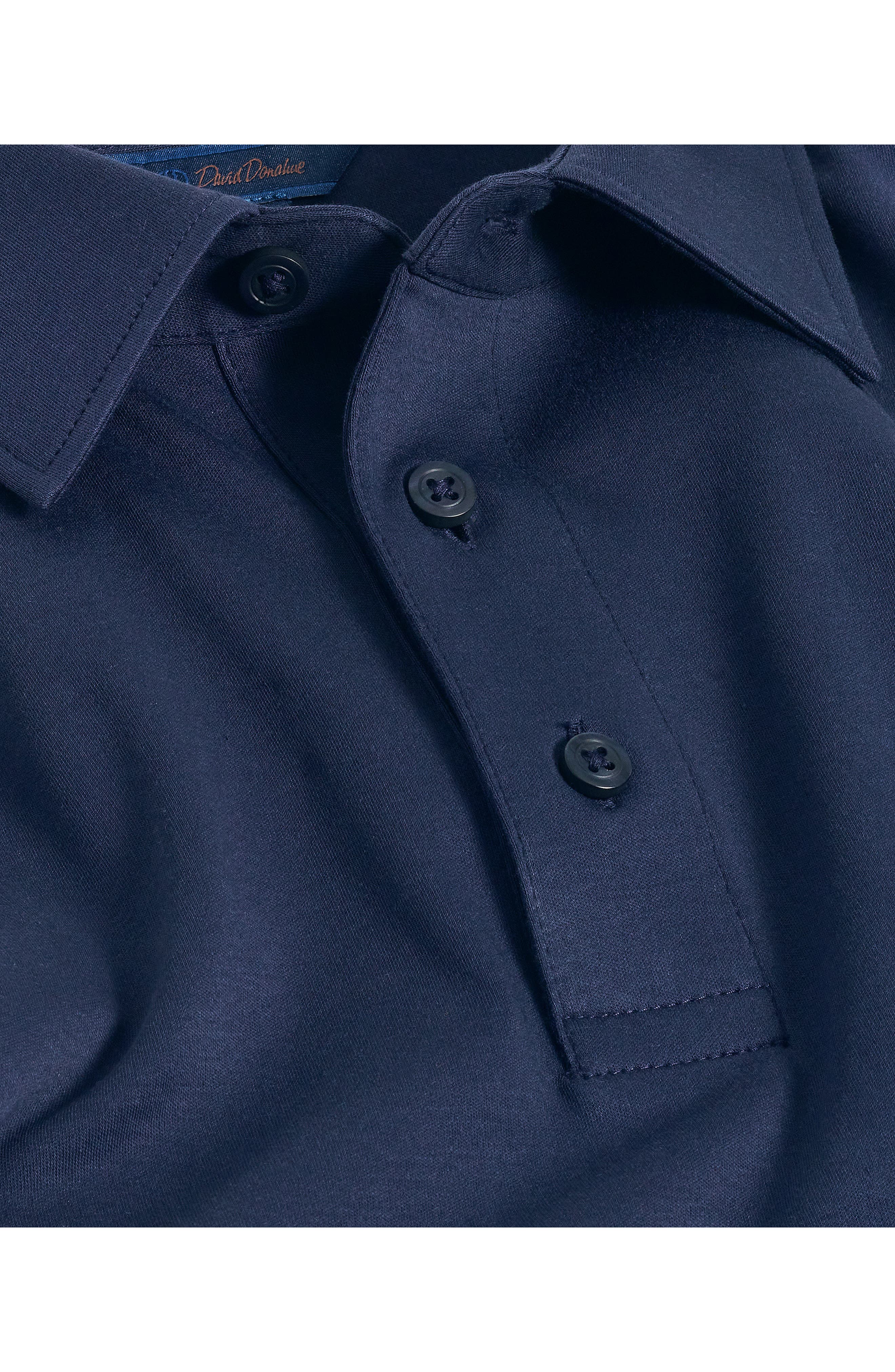 David Donahue Solid Interlock Cotton Polo