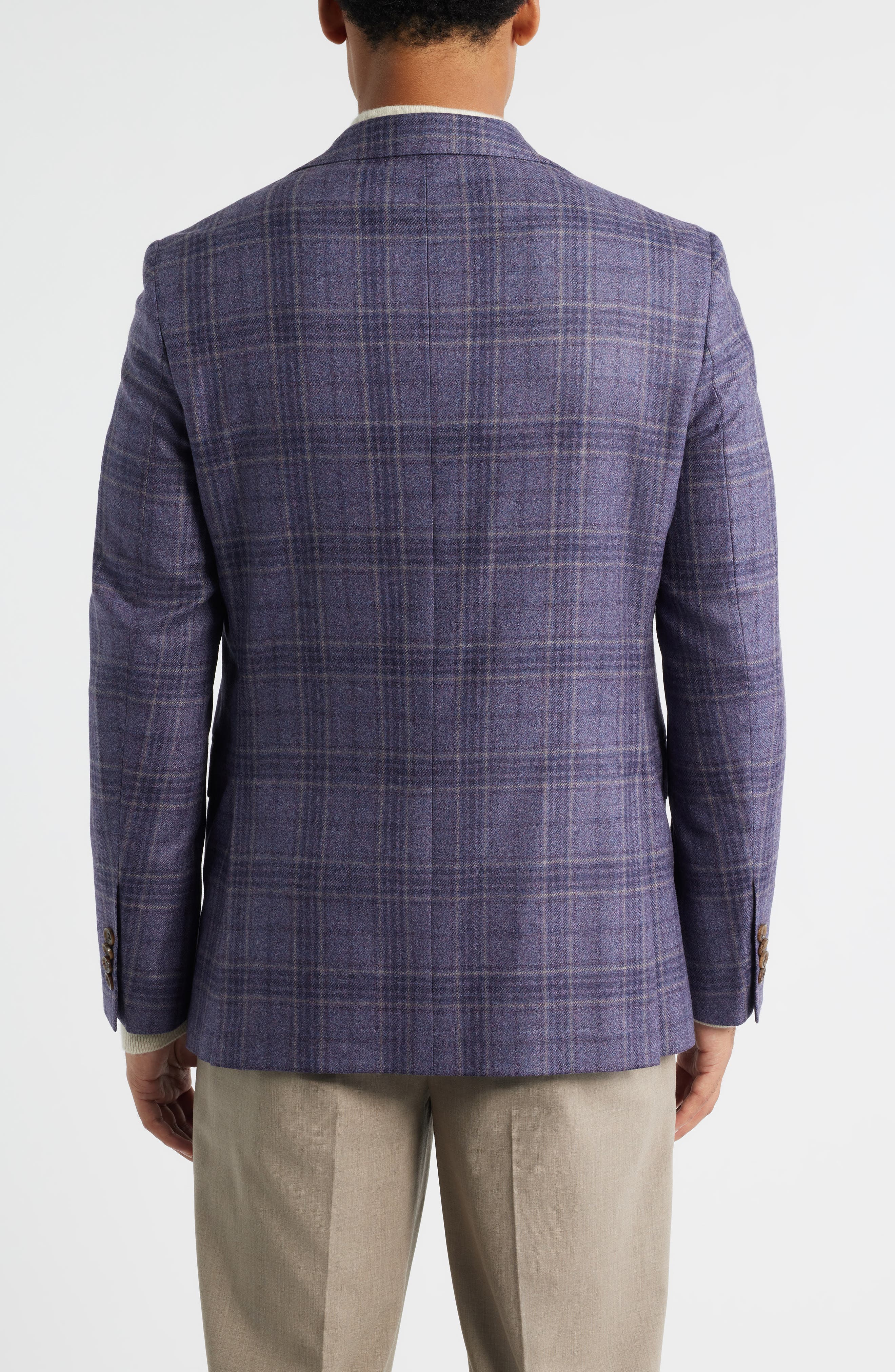 Jack Victor McAllen Lavender Plaid Soft Constructed Brushed Wool & Cashmere Sport Coat
