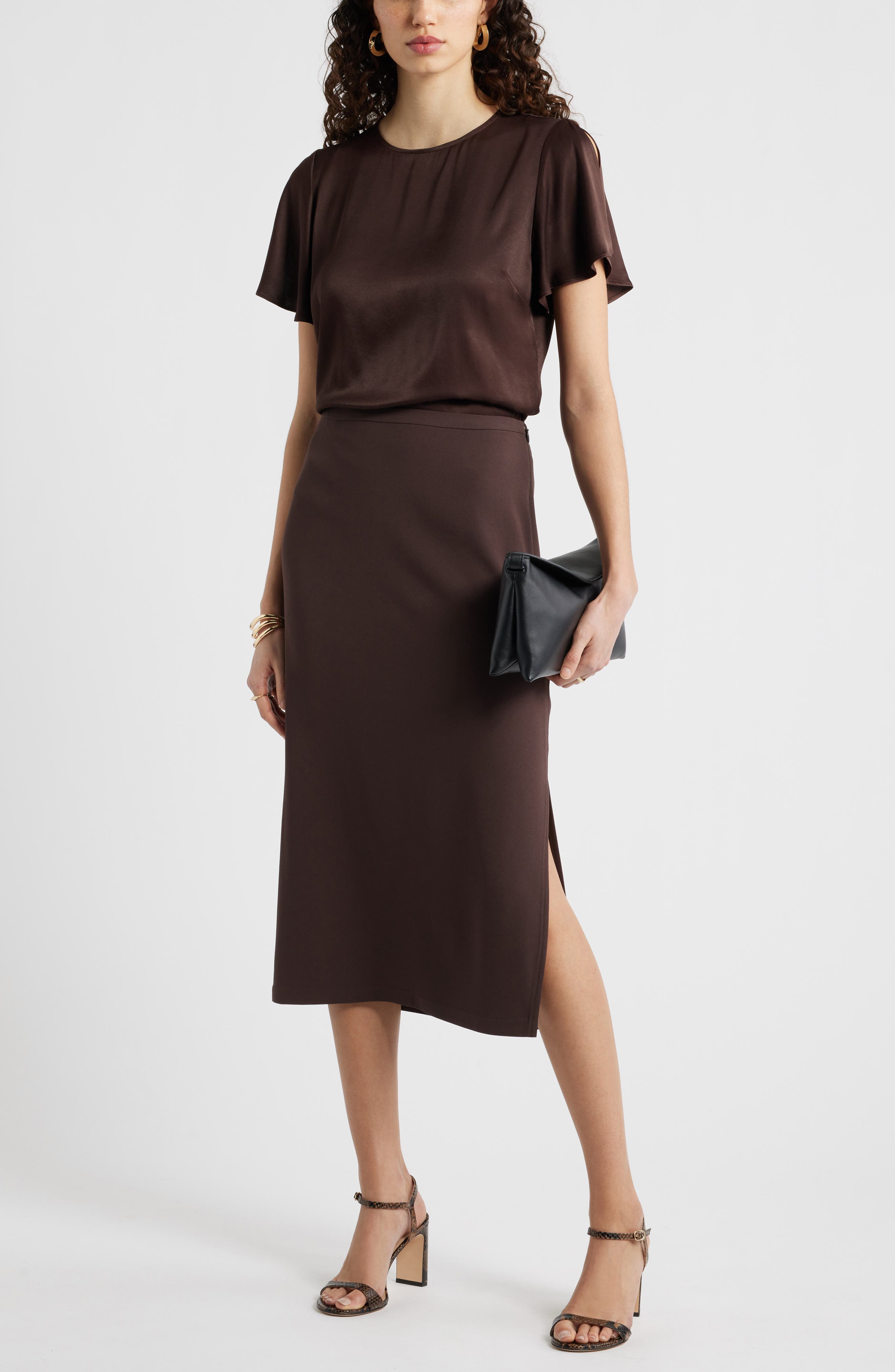 Nordstrom Crepe Midi Pencil Skirt
