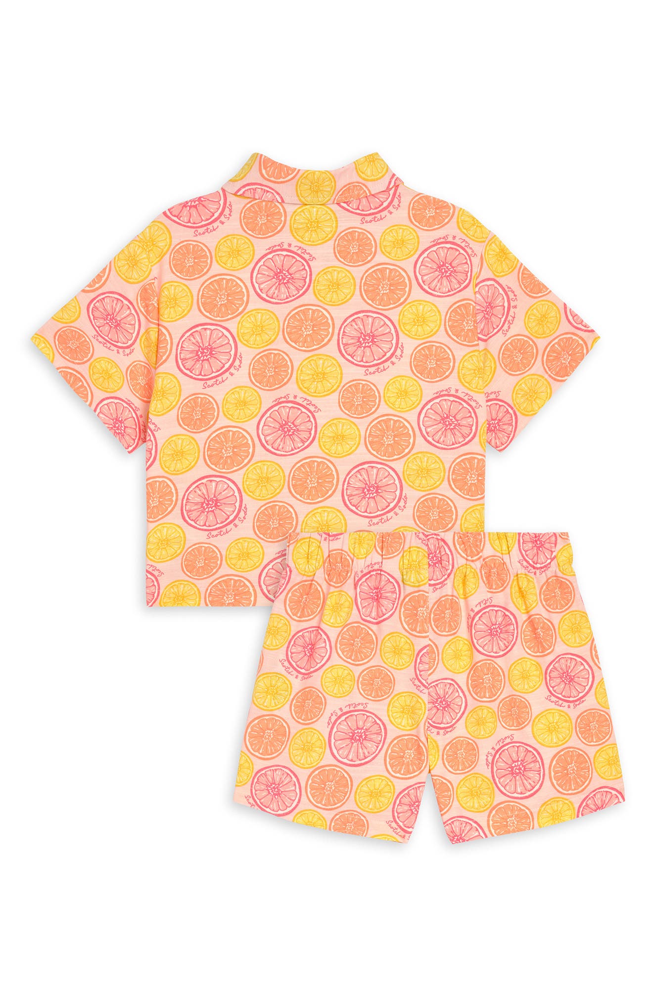 Scotch & Soda Kids' Tie Hem Button-Up Shirt & Shorts Set